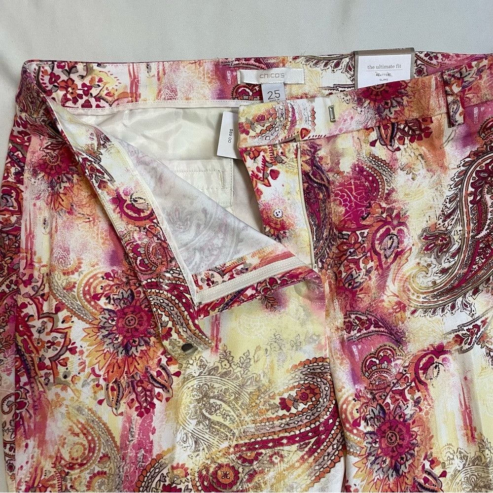 Chicos NWT New $89 Chico's Exotic Paisley Skimmer Pants Size 2.5 U Size 36" / US 14 / IT 50 - 3 Thumbnail