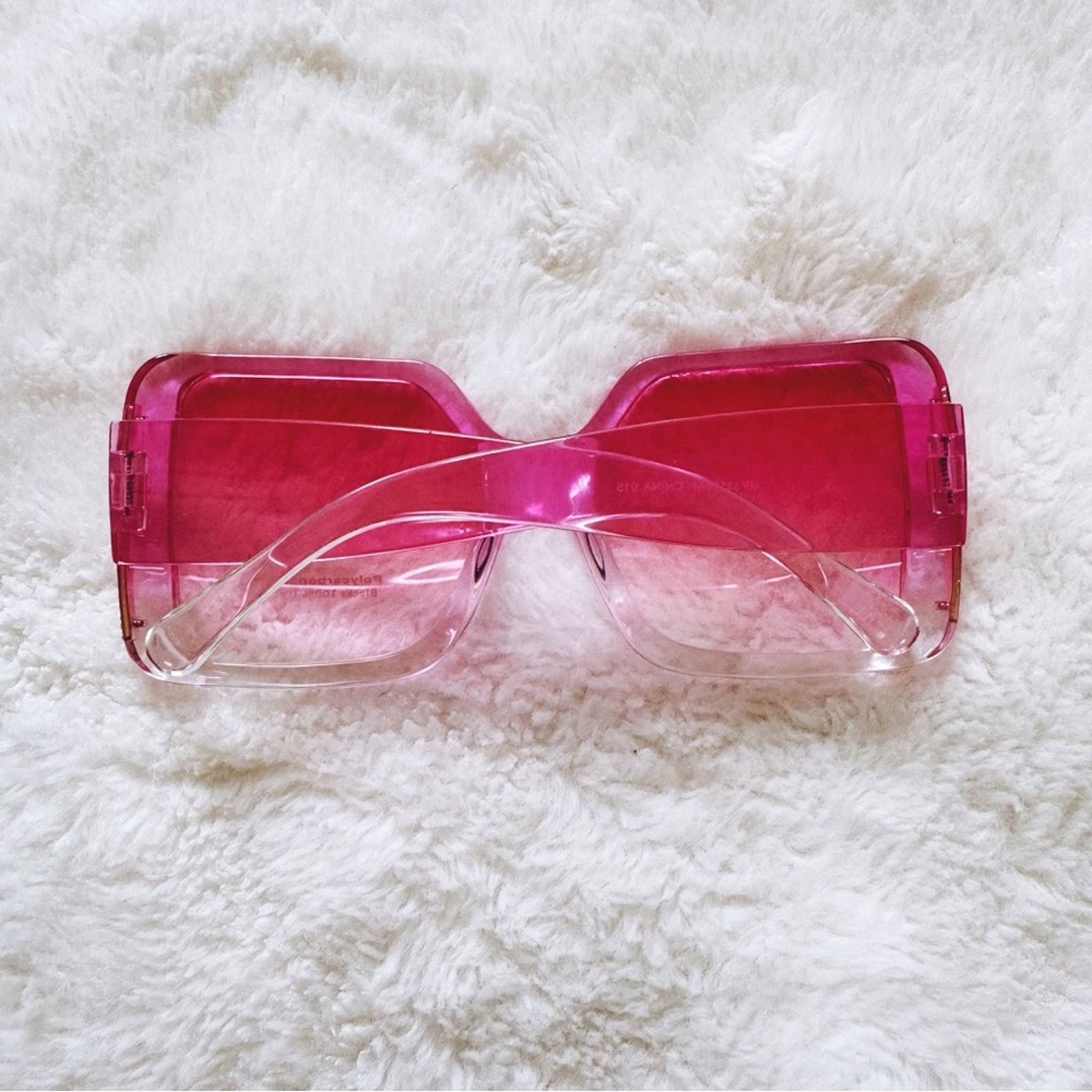 Other Junia Clear Pink Oversized Sunglasses Size ONE SIZE - 10 Thumbnail