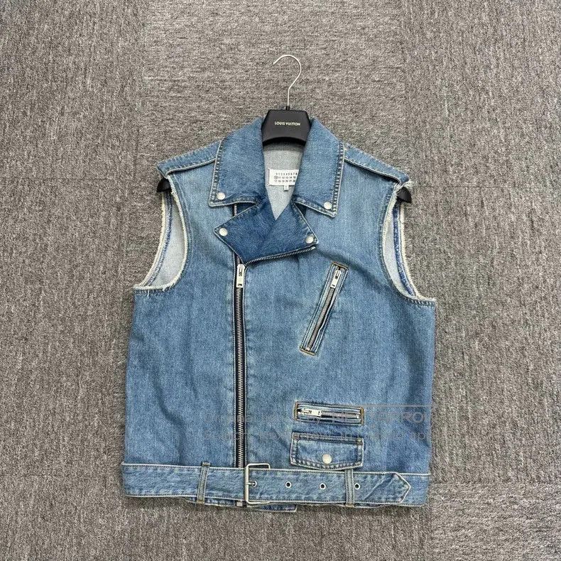 Maison Margiela Maison Margiela Washed Denim Biker Vest. Size US L / EU 52-54 / 3 - 1 Thumbnail