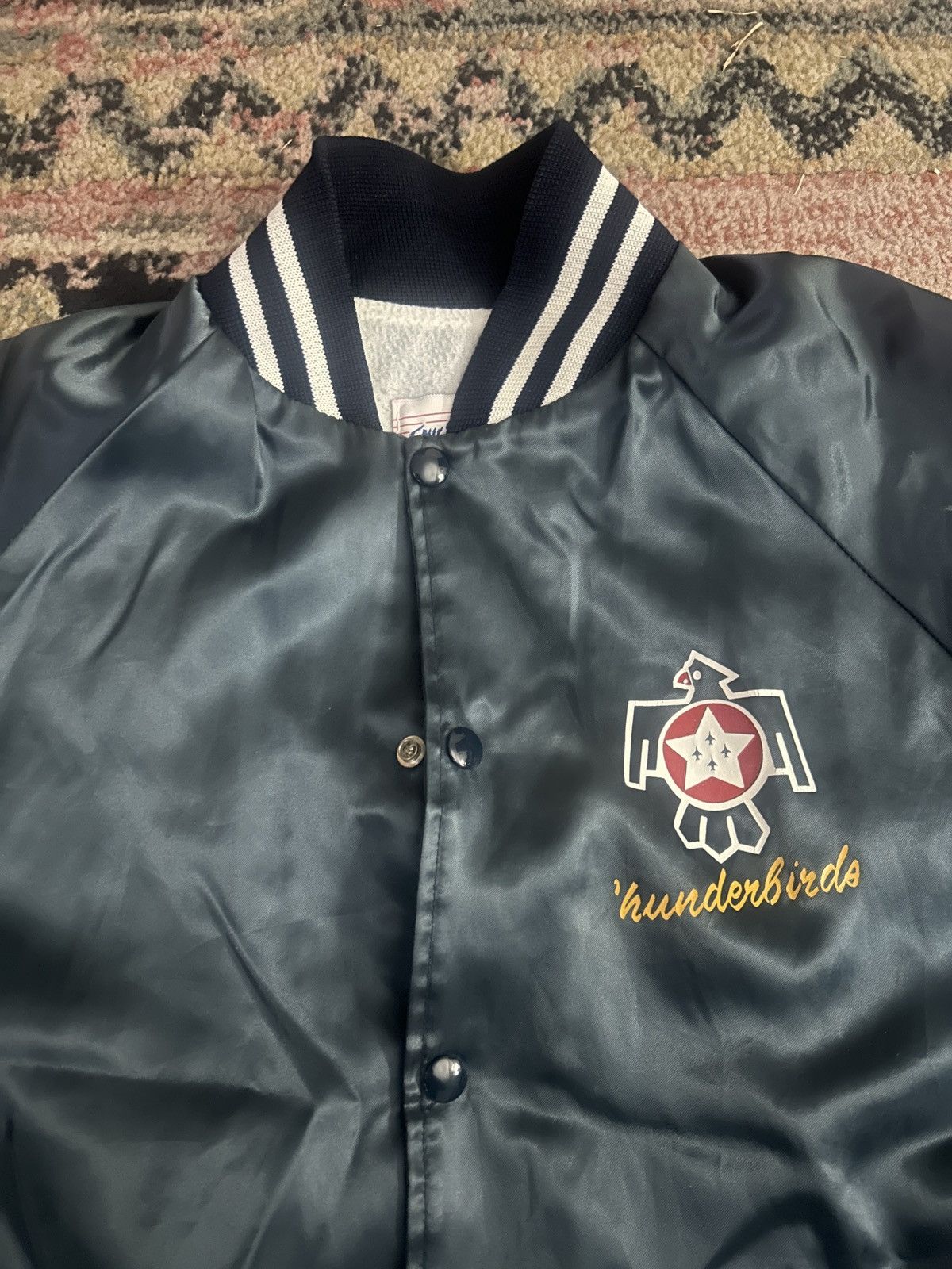 Vintage Vintage 80s USAF Thunderbirds Satin Bomber Jacket Size US L / EU 52-54 / 3 - 2 Thumbnail