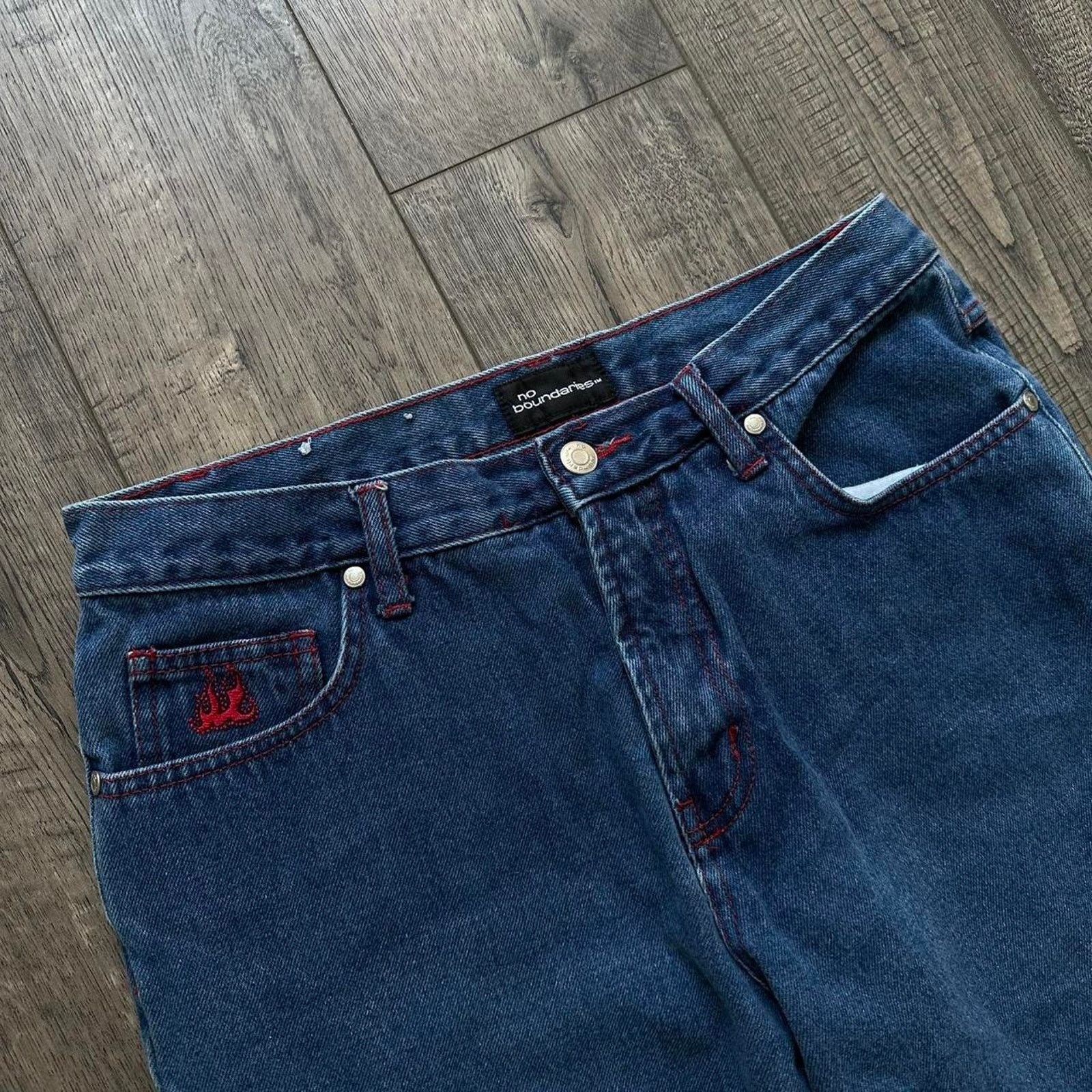 Vintage Cute Vintage Y2K Hot Stuff Blue Mom Flare Fire Flame Jean Size 30" / US 8 / IT 44 - 7 Thumbnail