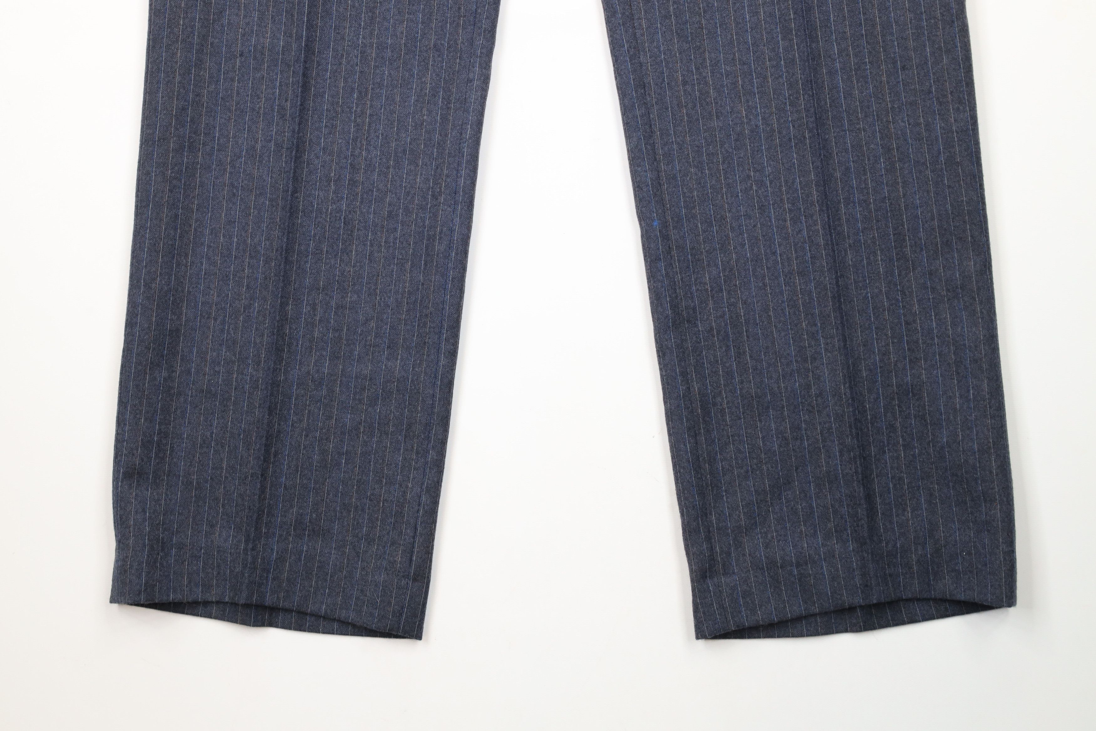Vintage Vintage 70s Streetwear Wool Pinstriped Wide Leg Chino Pants Size US 36 / EU 52 - 4 Thumbnail