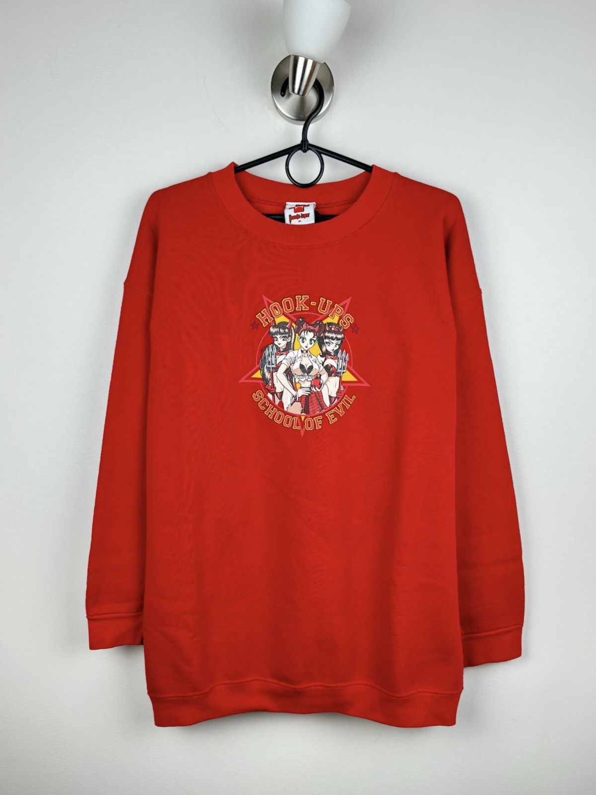 Hook-Ups × Japanese Brand Vintage sweatshirt crewneck Hook-Ups School of Evil y2k item Size US M / EU 48-50 / 2 - 1 Thumbnail
