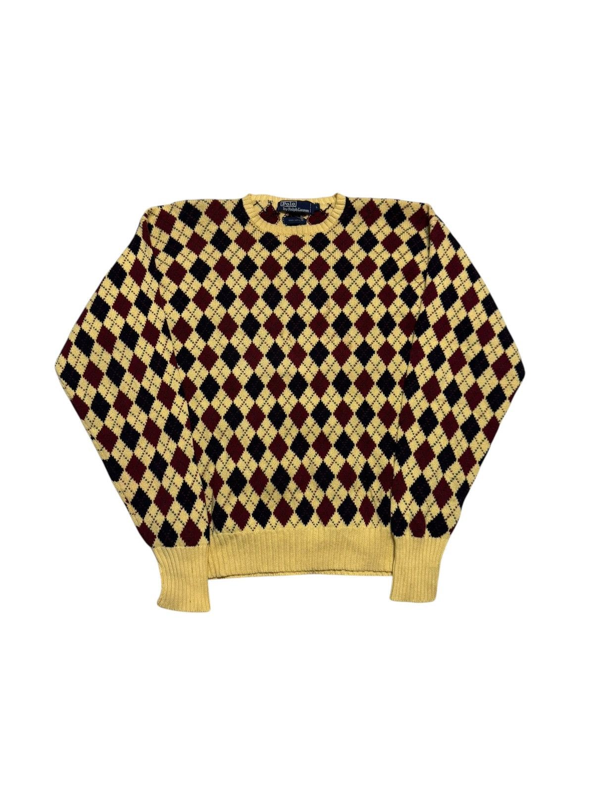 Polo Ralph Lauren Vintage Polo Ralph Lauren diamond pattern jumper sweater Size US L / EU 52-54 / 3 - 1 Thumbnail