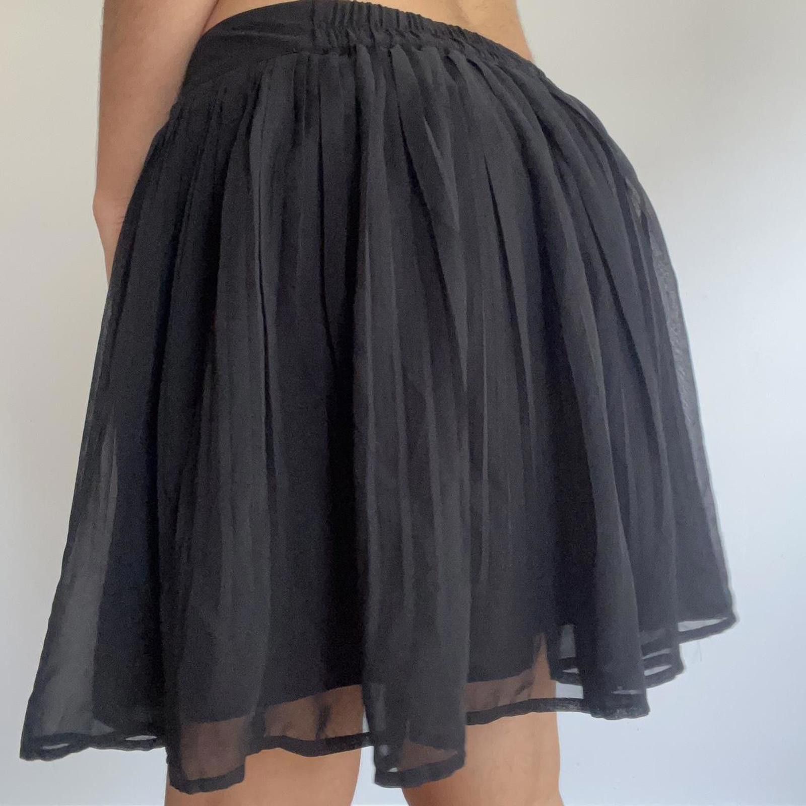 Other Black mini skirt with mesh overlay, elastic waistband Size 28" / US 6 / IT 42 - 4 Thumbnail