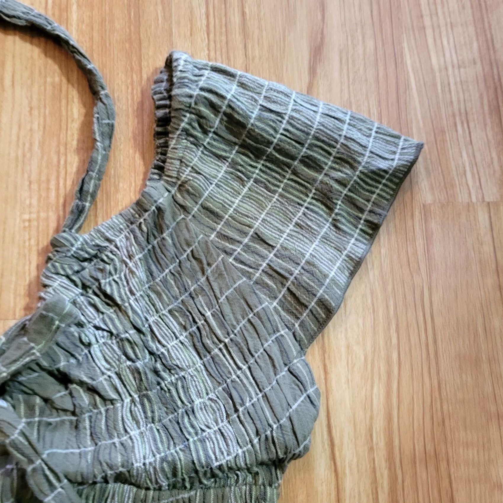 Free People Free People Dress Womens Medium Army Green Smocked Fitted Mini Halter Party Size M / US 6-8 / IT 42-44 - 5 Thumbnail