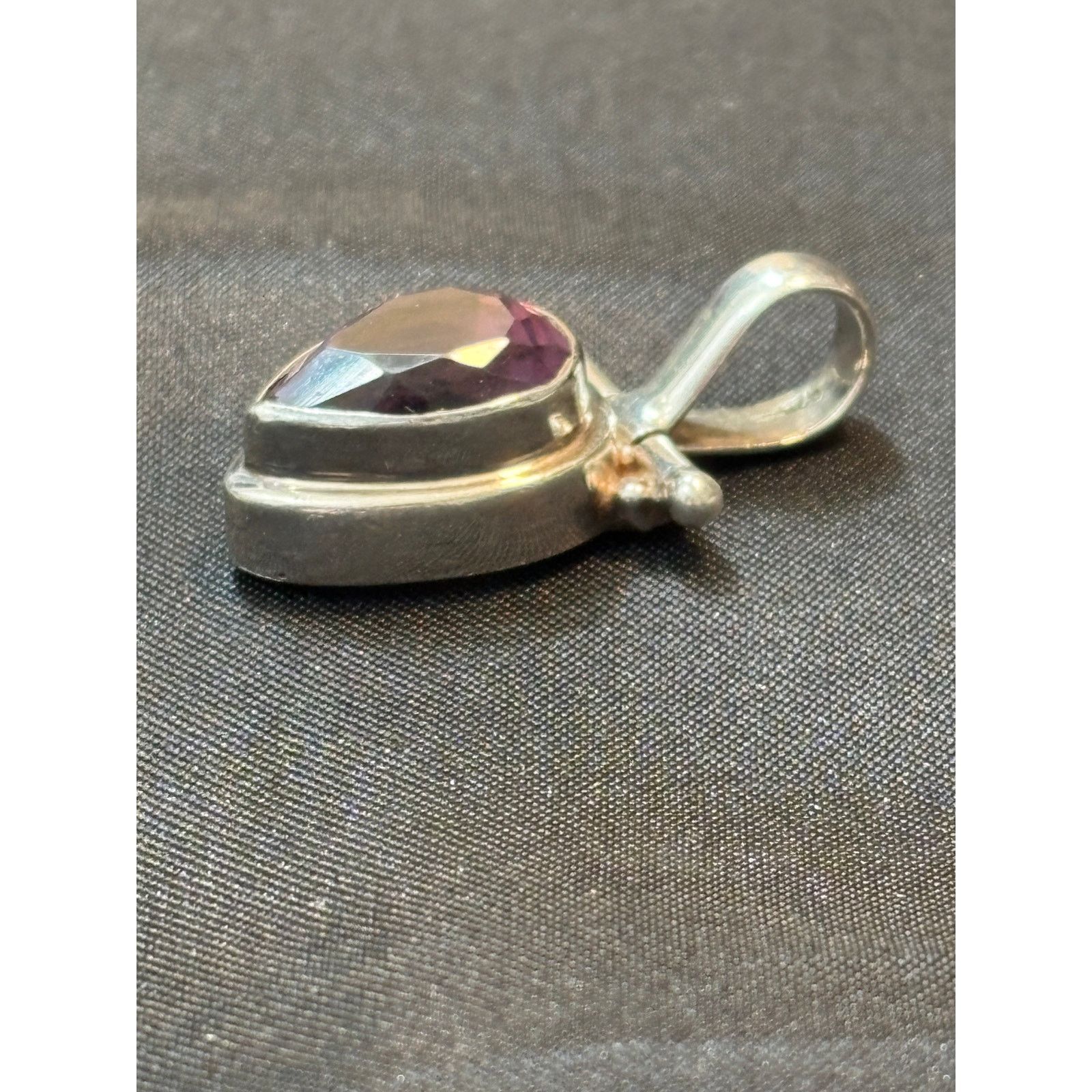 Other Sterling Silver Pear Cut Amethyst Quartz Pendant Teardrop Size ONE SIZE - 2 Thumbnail