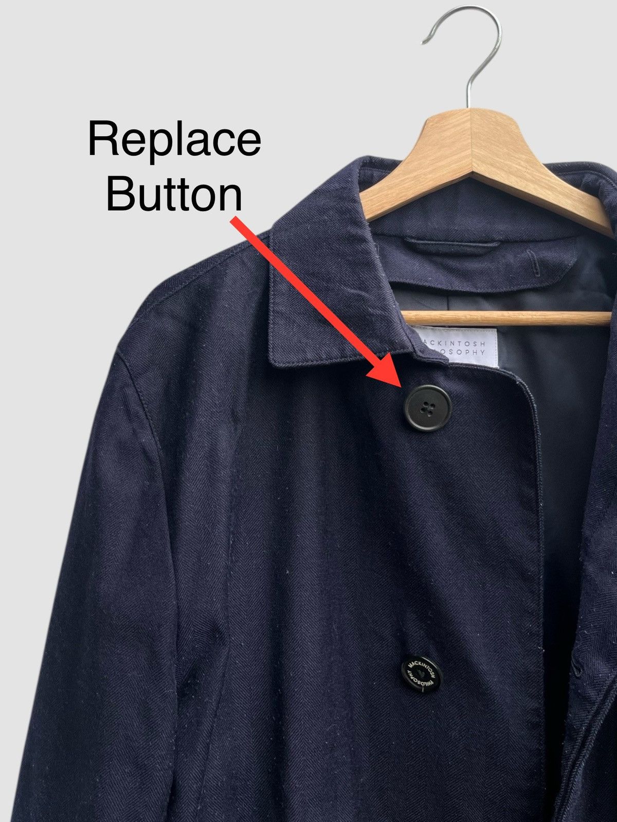 Mackintosh Mackintosh Philosophy Bal Collar Wool-Blend Navy Coat Size US M / EU 48-50 / 2 - 8 Thumbnail