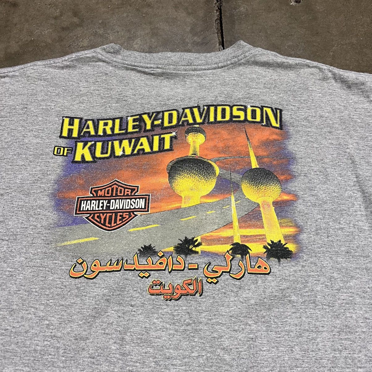 Harley Davidson Vintage Harley Davidson Motorcycle Biker T shirt Kuwait Y2K Size US XXL / EU 58 / 5 - 3 Thumbnail