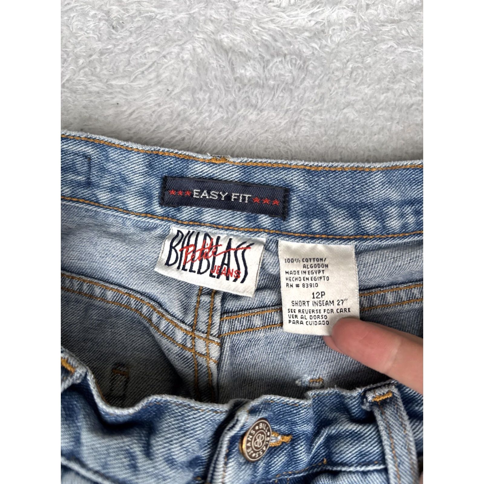 Bill Blass VINTAGE Bill Blass Jeans Womens 12P Blue High Rise Straight 27Inseam 27 In 100% Cotton Denim Easy Fit Size 34" / US 12 / IT 48 - 6 Thumbnail
