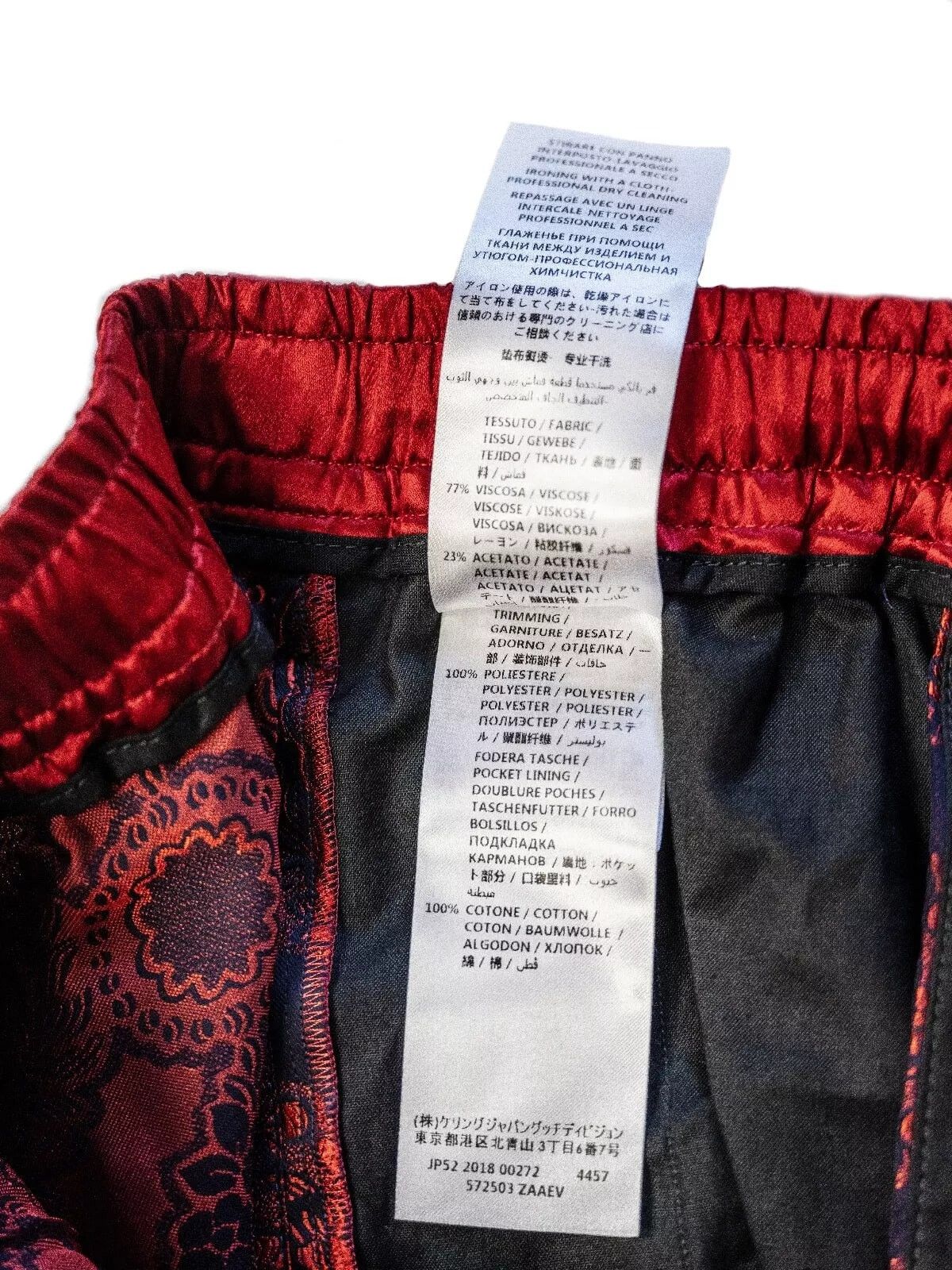 Gucci GUCCI Satin Red Floral Print Jacquard Track Bowling Shorts Size US 28 / EU 44 - 11 Thumbnail