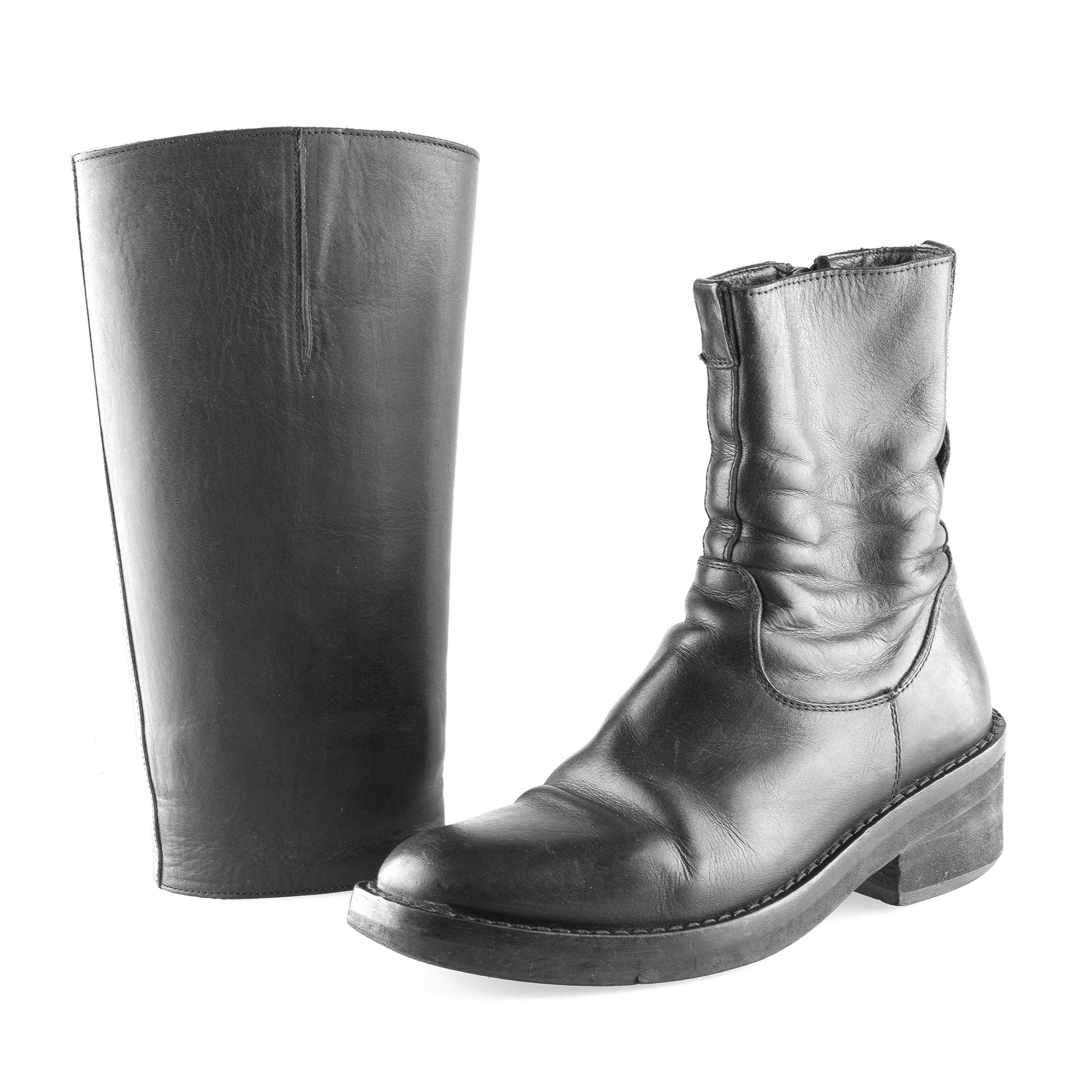 Ann Demeulemeester Ann Demeulemeester Convertible Black Leather Boots (37,5 EU) Size US 6.5 / IT 36.5 - 2 Thumbnail