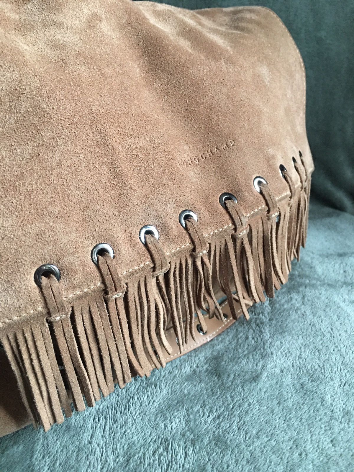 Longchamp Longchamp Paris Rocks Folk Suede Chain Flap Shoulder Bag Size ONE SIZE - 8 Thumbnail