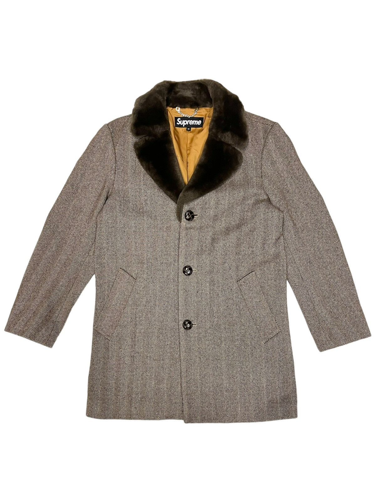 Supreme Supreme 2015 Fur Collar Tweed Coat | Grailed