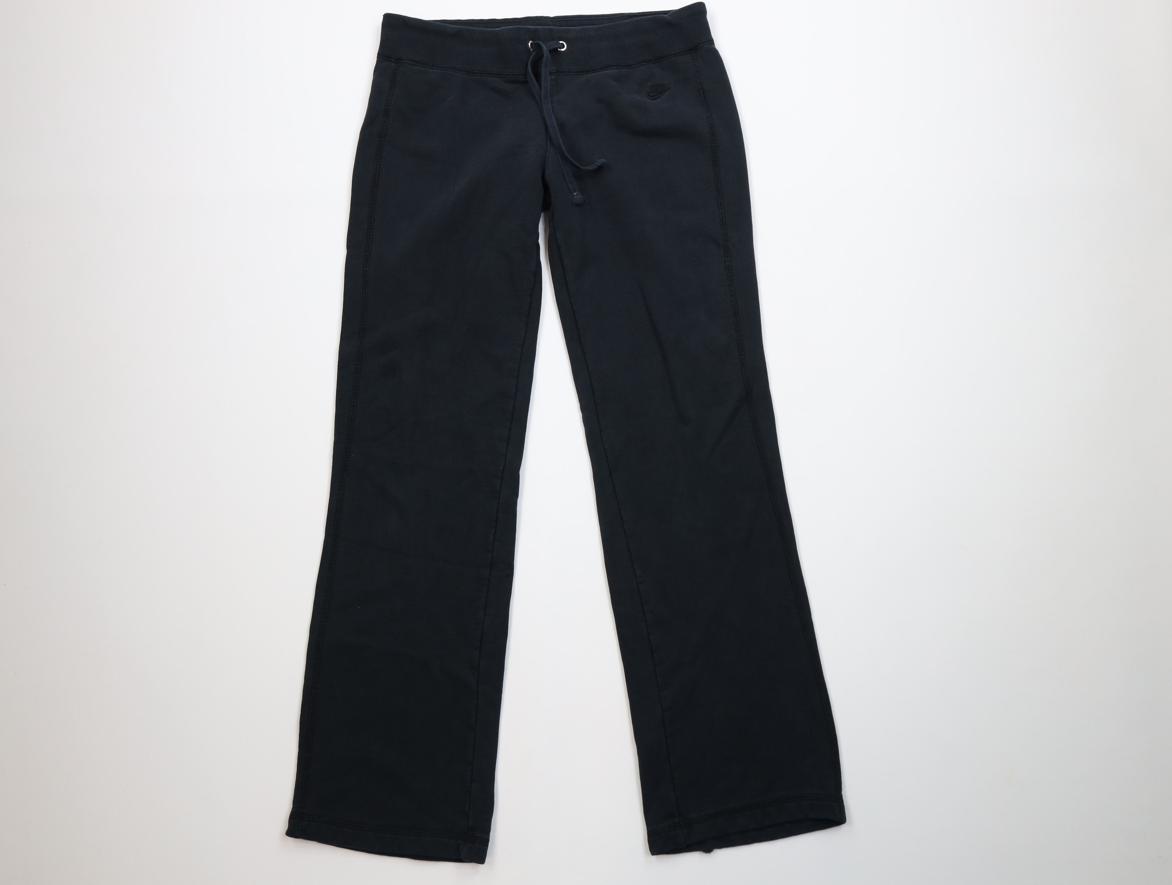 Nike Vintage Y2K Nike Swoosh Flared Wide Leg Sweatpants Black Size 30" / US 8 / IT 44 - 1 Thumbnail