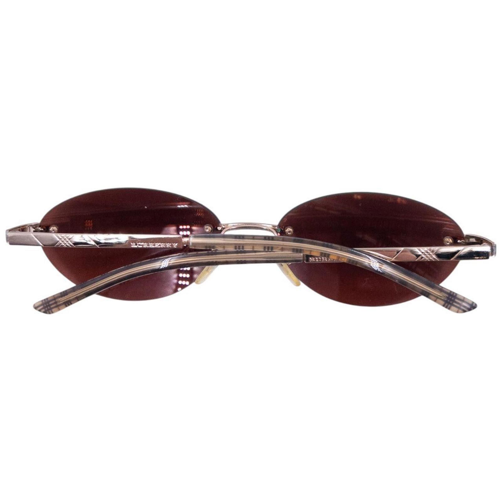 Burberry Vintage Burberry Nova Check Rimless Sunglasses Size ONE SIZE - 8 Thumbnail