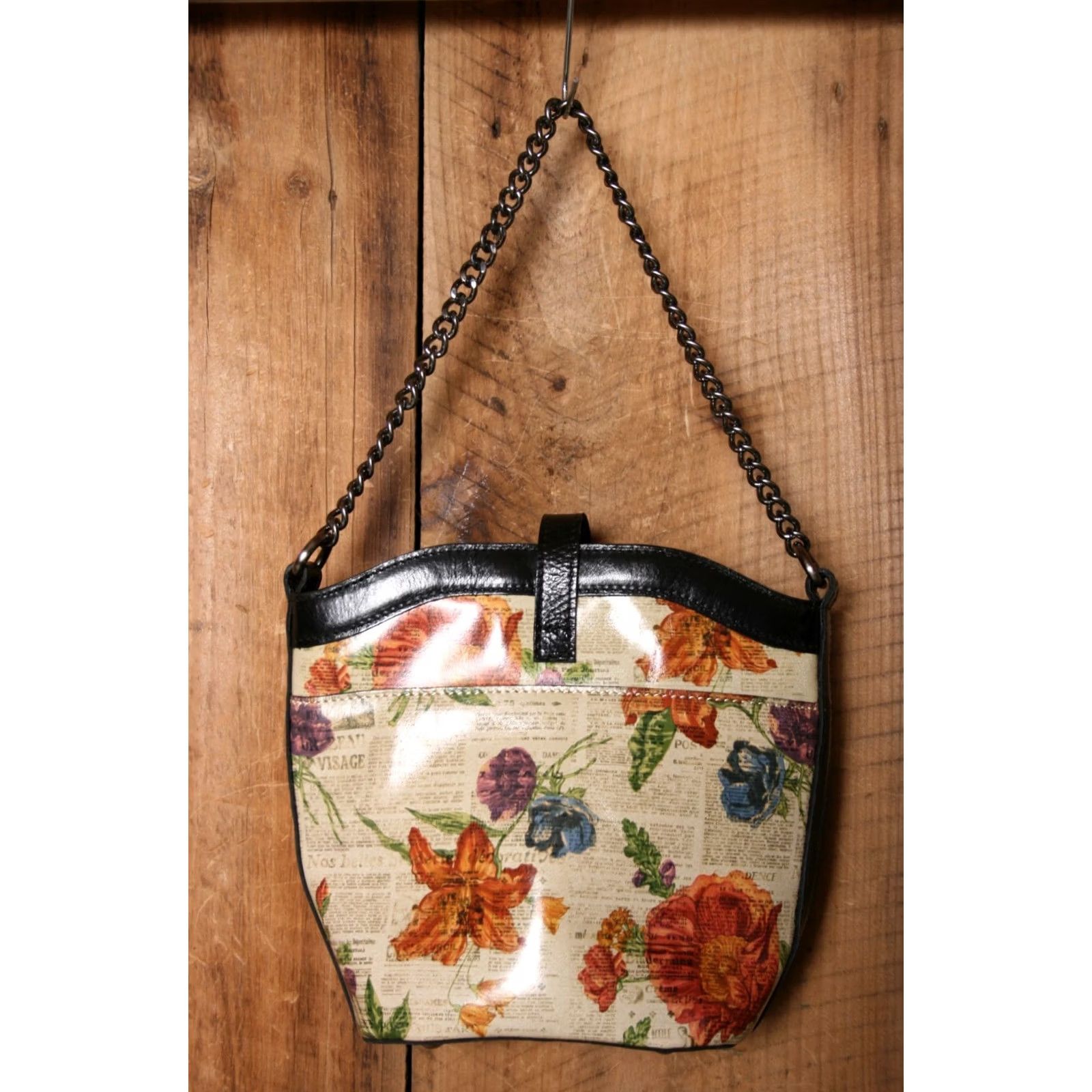 Patricia Nash PATRICIA NASH Blaire Parisian Floral Crossbody Bag Bucket Purse, Multicolor Leather, Adjustable Strap, Turn Lock, Womens, Bag Size ONE SIZE - 6 Thumbnail