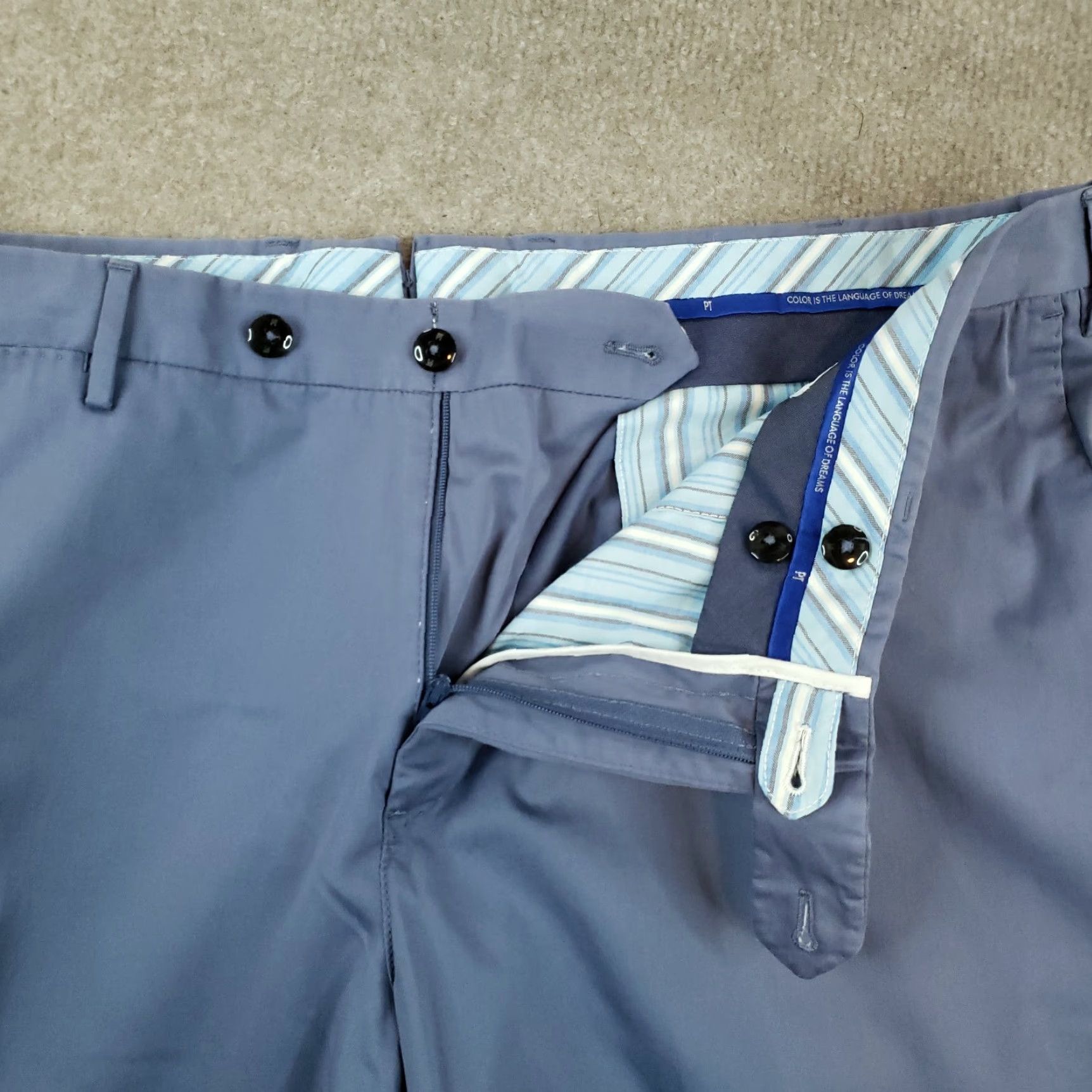 PT Torino PT Torino Pants Mens 40x31 Blue Chino Slim Fit Stretch Straight Casual Pockets Size US 40 / EU 56 - 6 Thumbnail
