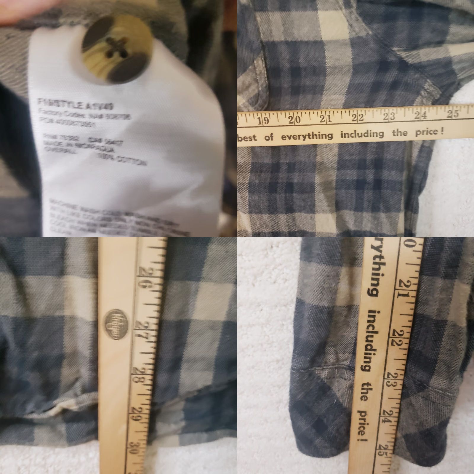 Timberland VINTAGE Timberland Pro Shirt Men XL Gray Beige Plaid Flannel Long Sleeve Button-Up Pocket Timbe rland Tabs Size US XL / EU 56 / 4 - 9 Thumbnail