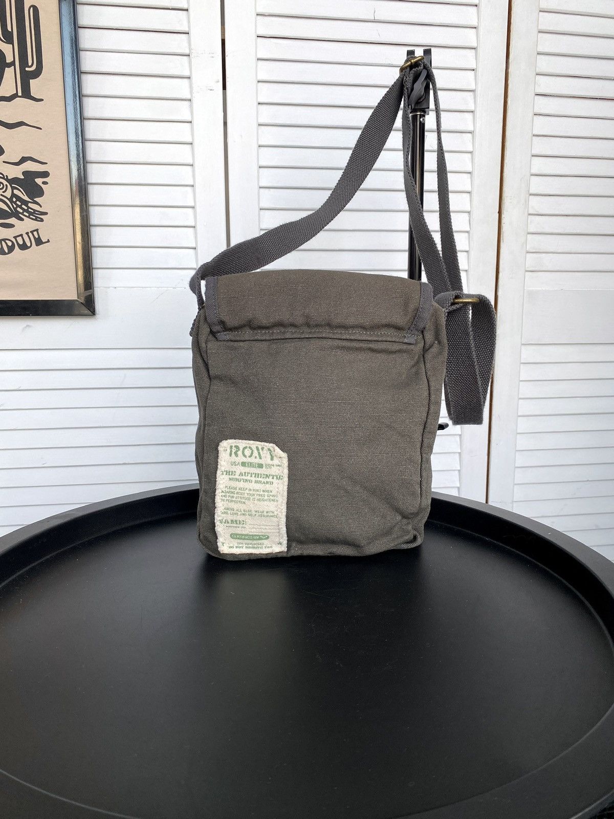 Quiksilver × Vintage Vintage Roxy Quiksilver Studded Logo Y2K Shoulder Bag Khaki Size ONE SIZE - 3 Thumbnail
