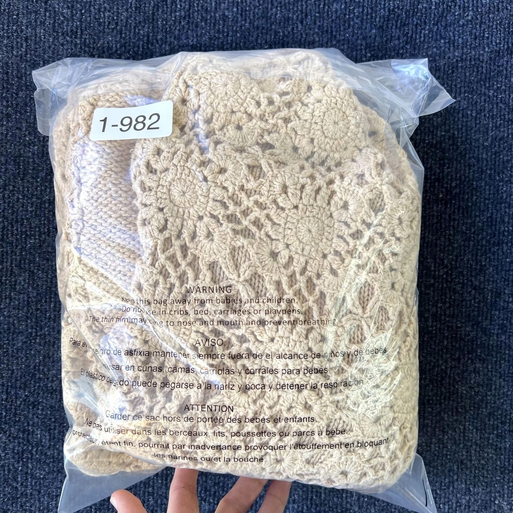 Vintage VINTAGE not specified Yarnworks Sweater Womens XL Beige Crochet Floral Knit V Neck Ramie Cotton Boho Size XL / US 12-14 / IT 48-50 - 5 Thumbnail