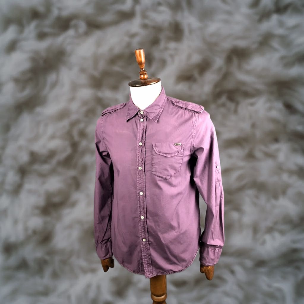 Diesel Diesel Shirt 2XL Purple Cotton Roll-Tab Sleeves Button Up Men’s Size US XXL / EU 58 / 5 - 1 Thumbnail