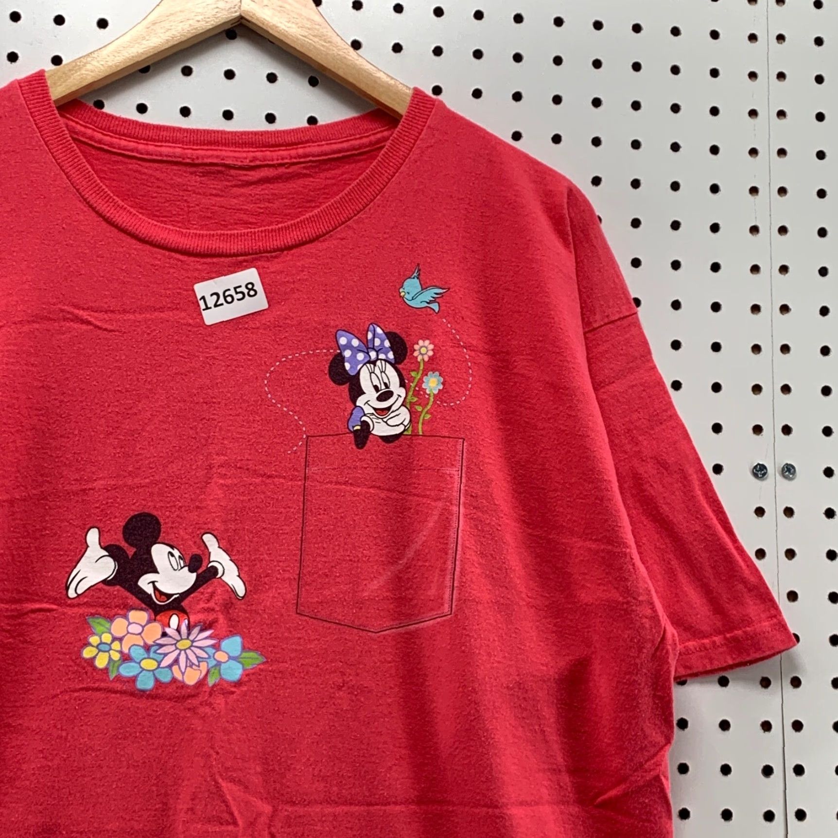 Disney Disney Mickey Mouse Shirt Adult XL Red Pocket Graphic 90s Cartoon Theme Mens Womens (Unisex) Size US XL / EU 56 / 4 - 2 Thumbnail