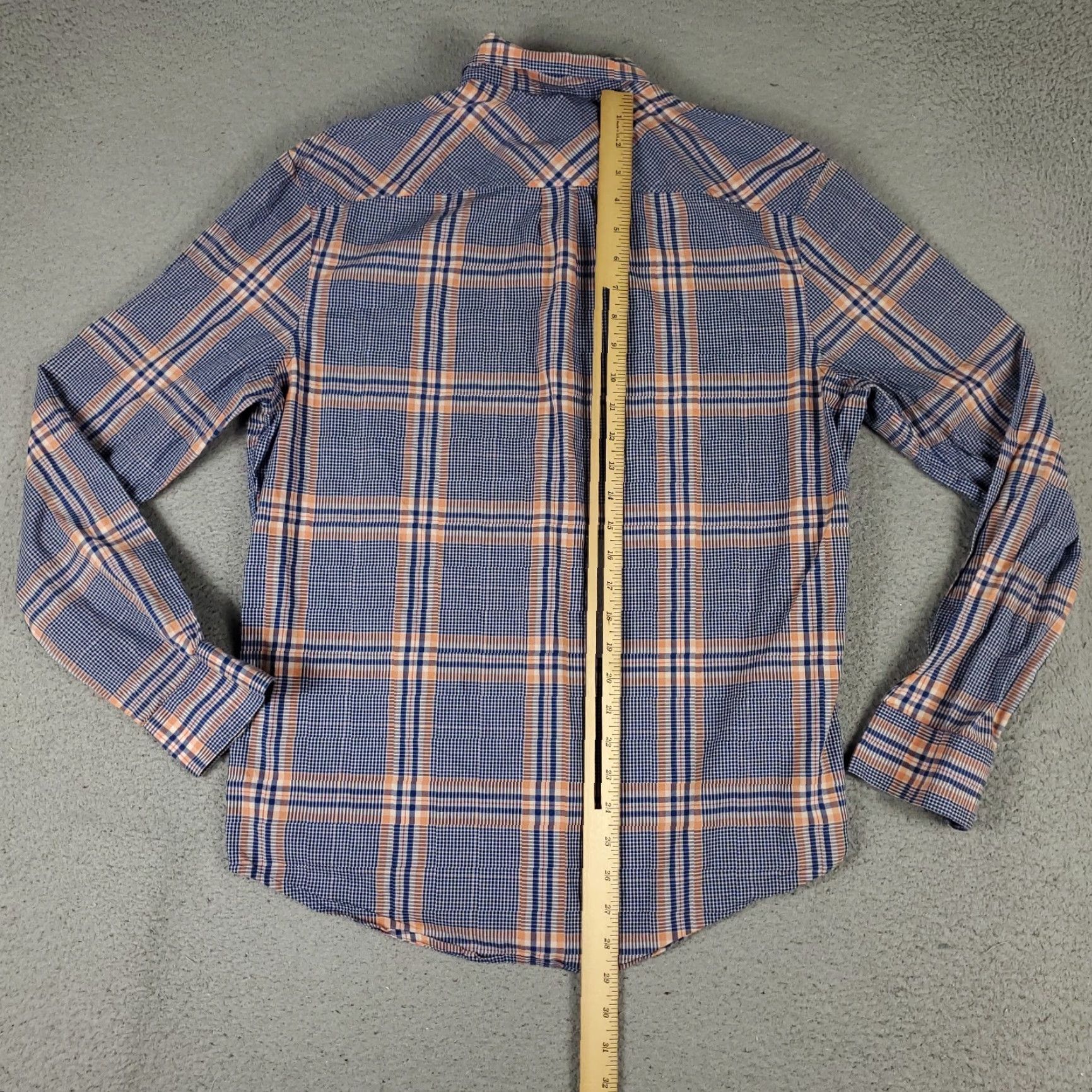 Original Penguin Original Penguin Men's Plaid Shirt Long Sleeve Blue Orange Casual Button Up Size Large Size US L / EU 52-54 / 3 - 3 Thumbnail