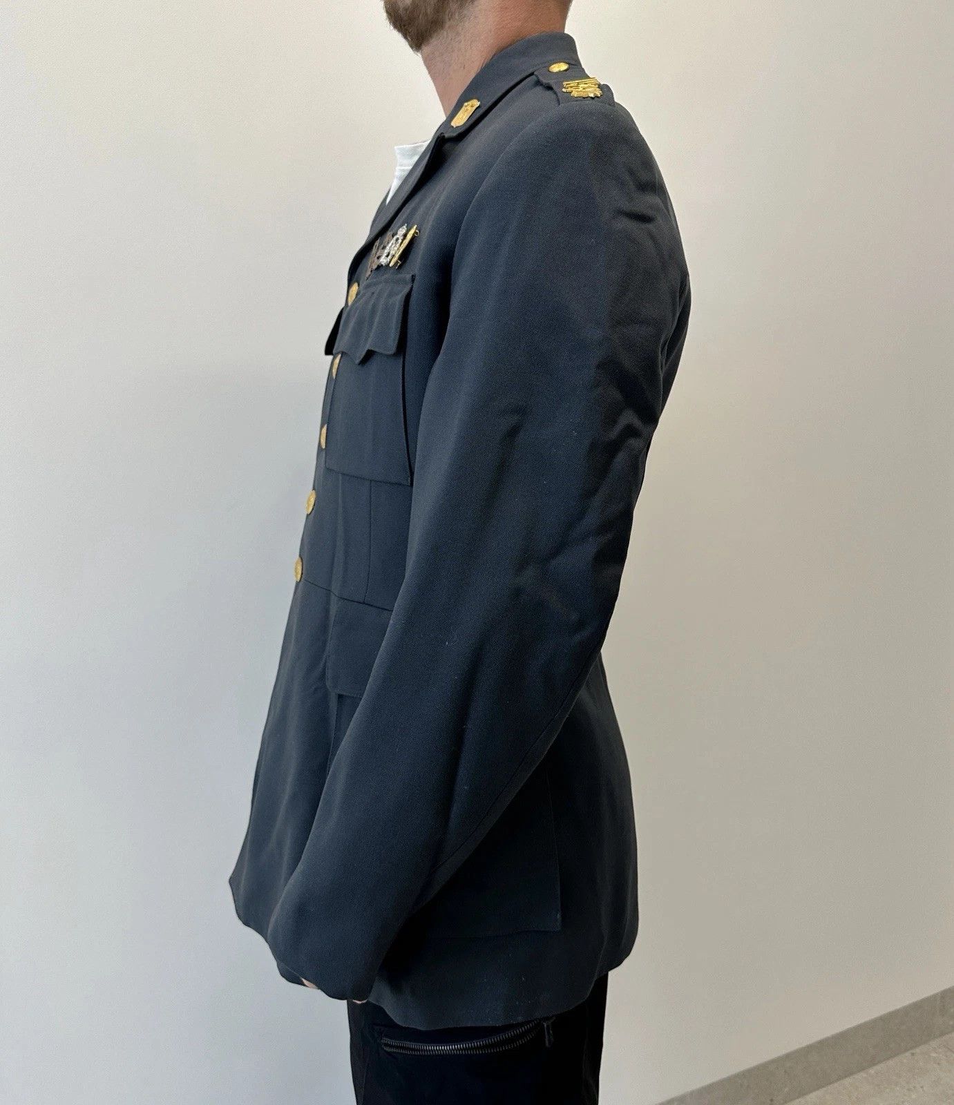 Vintage Vintage Rare 1965 SWEDISH ARMY MILITARY Jacket Crown Kvalite Size 50S - 5 Thumbnail