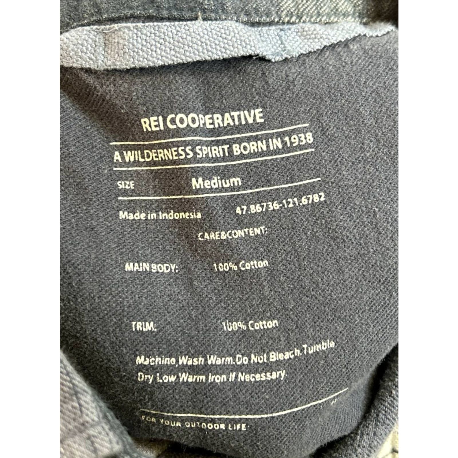 Vintage REI Shirt Mens Medium Blue White Cotton Button Up Size US M / EU 48-50 / 2 - 3 Thumbnail