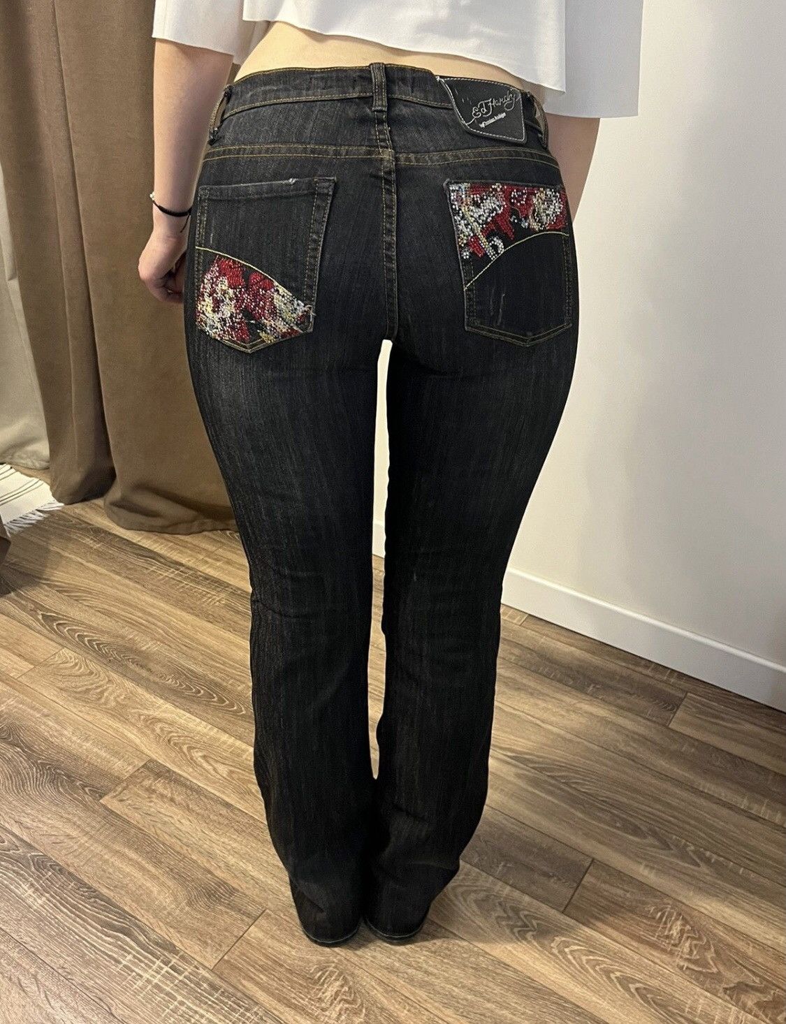 Ed Hardy Vintage Flare Ed Hardy Flared Denim Jeans y2k Size 30" / US 8 / IT 44 - 5 Thumbnail