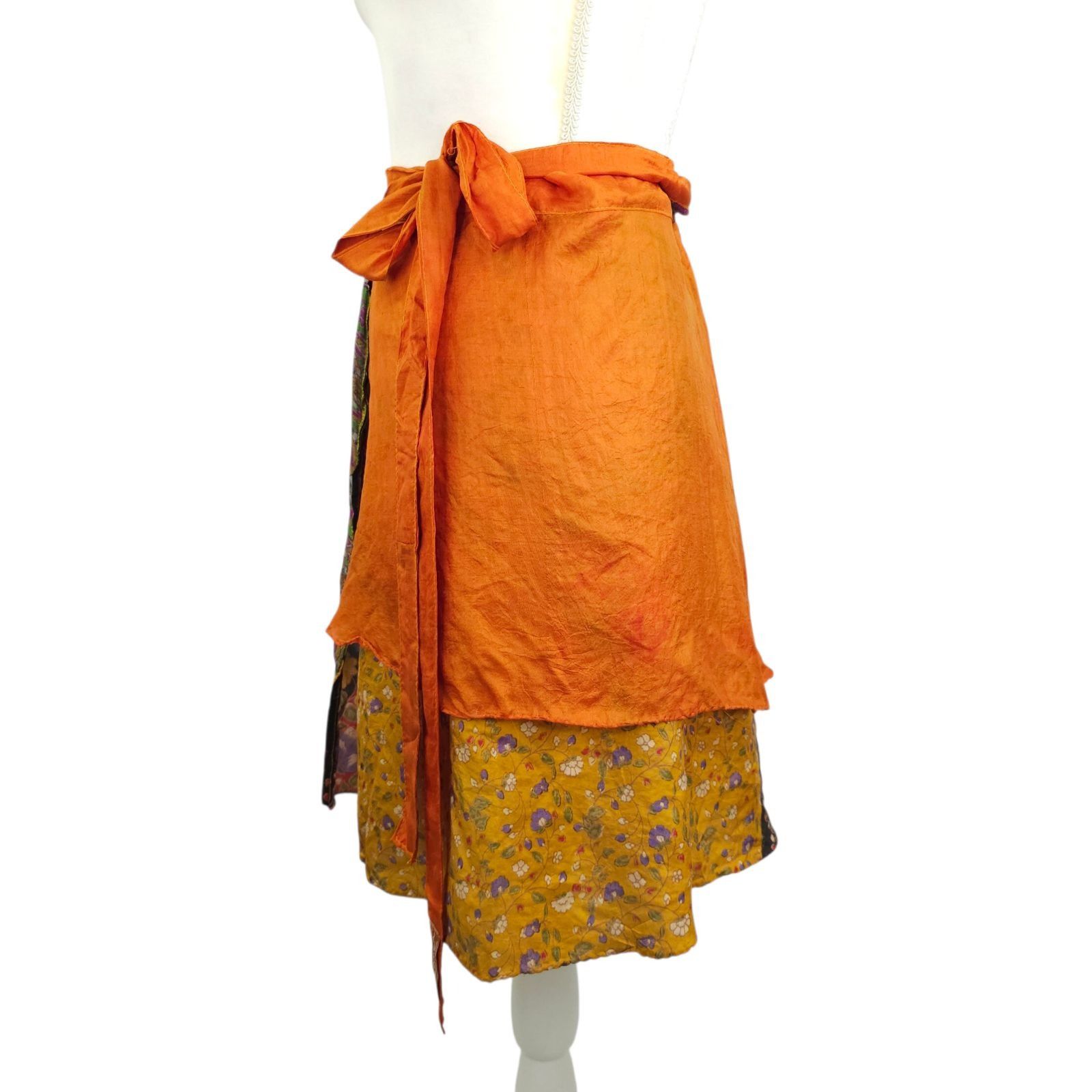 Other Kariza Vintage Wrap Skirt OSFM Silk Blend Boho Indie Fairy Size 24" / US 00 / IT 34 - 3 Thumbnail