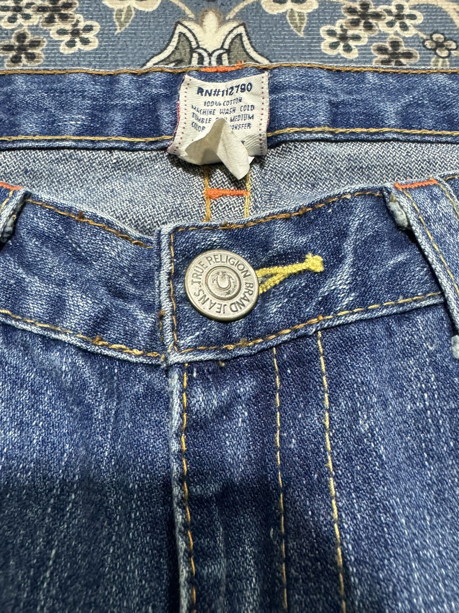 True Religion × Vintage Y2K Flare True Religion Bobby Distressed Jeans Size 32" / US 10 / IT 46 - 6 Thumbnail