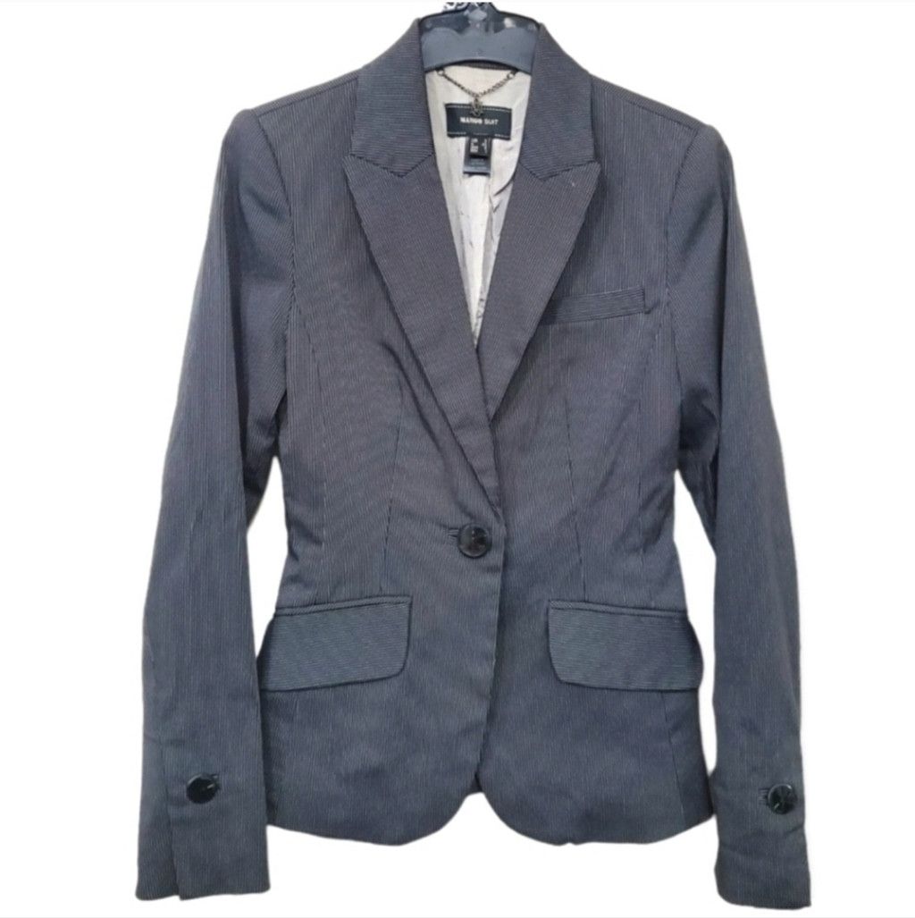 Mango Mango top suit pinstripe blazer print dark grey Size XS / US 0-2 / IT 36-38 - 1 Thumbnail