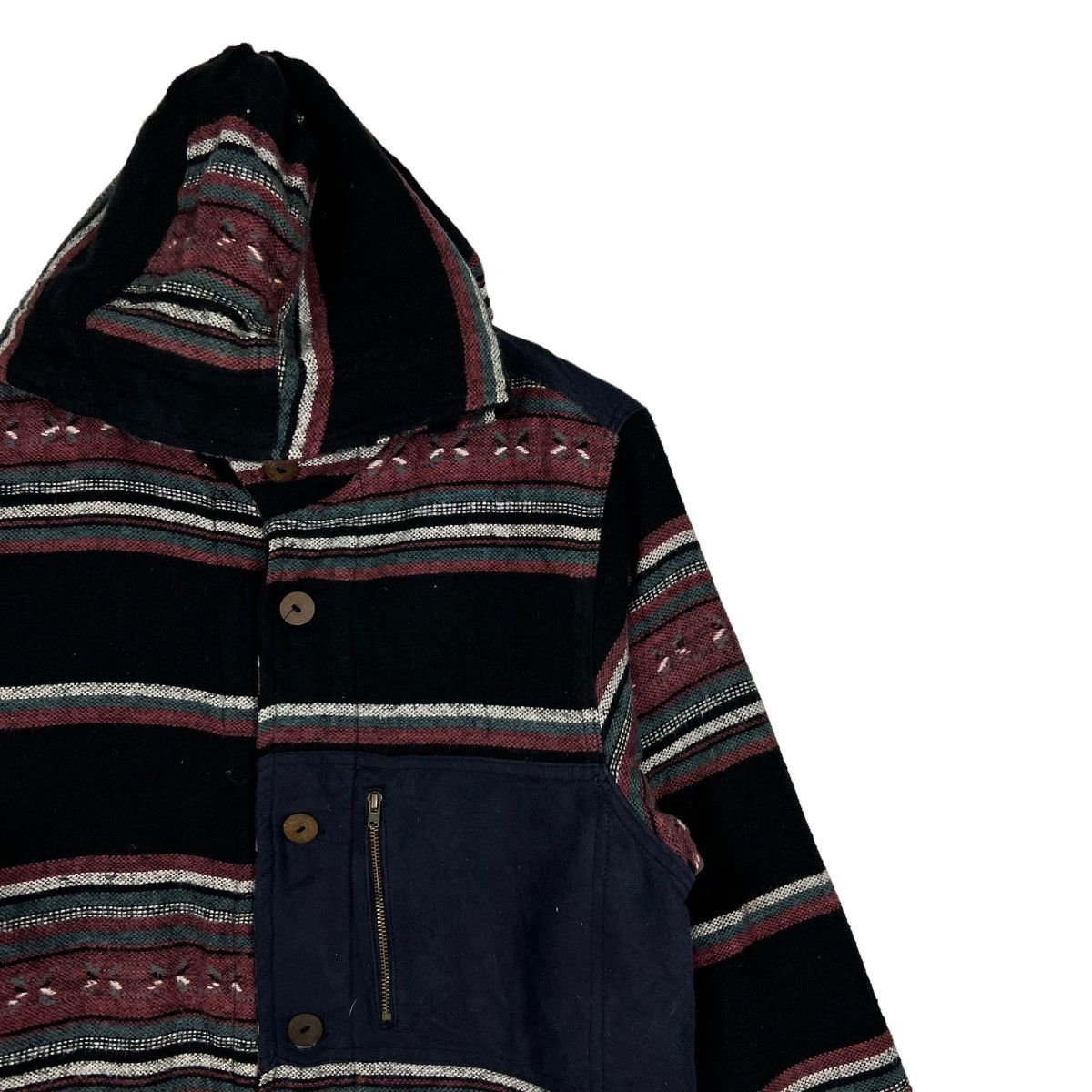 Indigo 🔥 AMINA INDIGO DYED STRIPE HOODIE JACKET Size US M / EU 48-50 / 2 - 6 Thumbnail