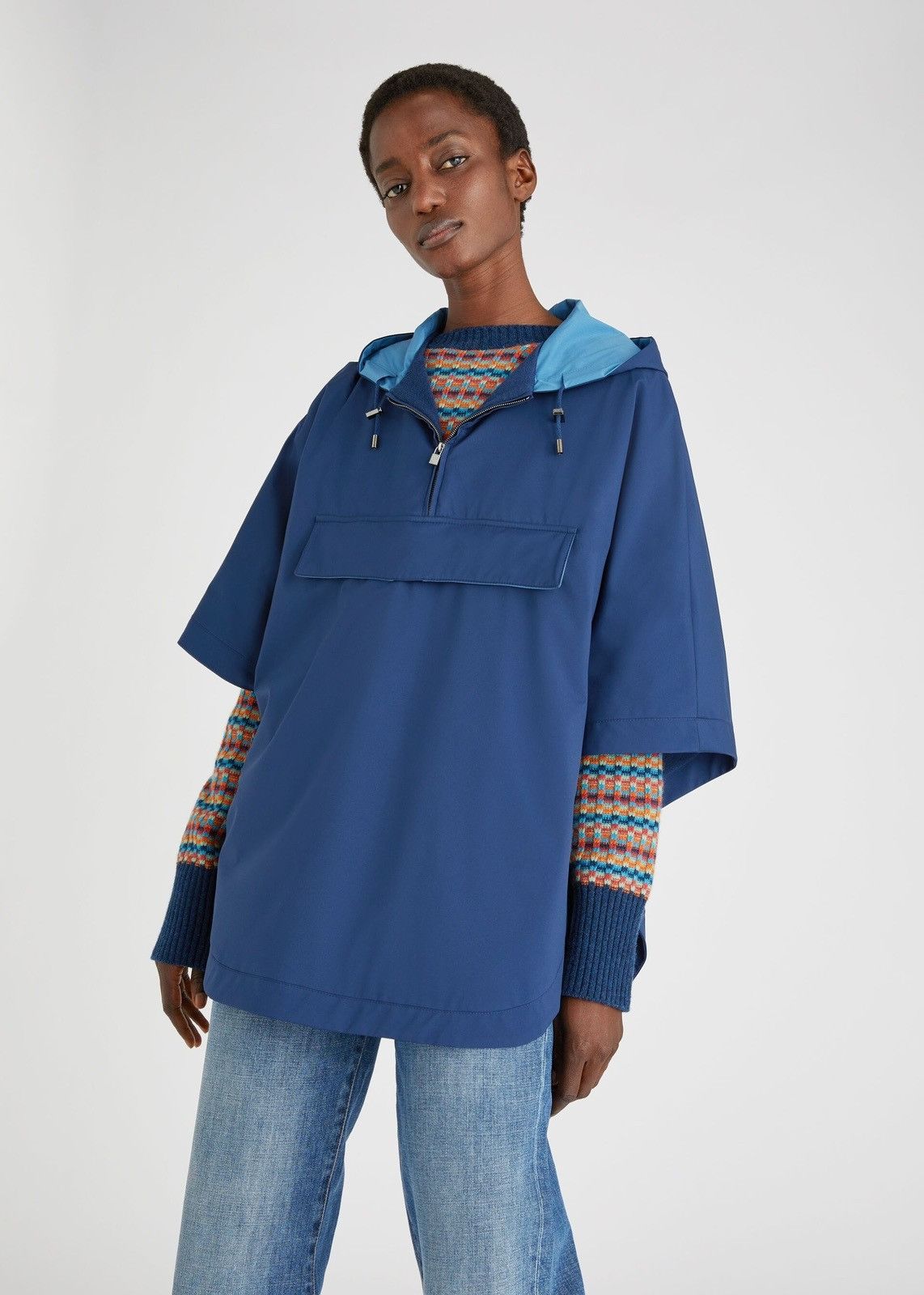 Loro Piana o1srvl11e0824 Size: OS / Haben Windmate Cape in Blue Size ONE SIZE - 3 Thumbnail