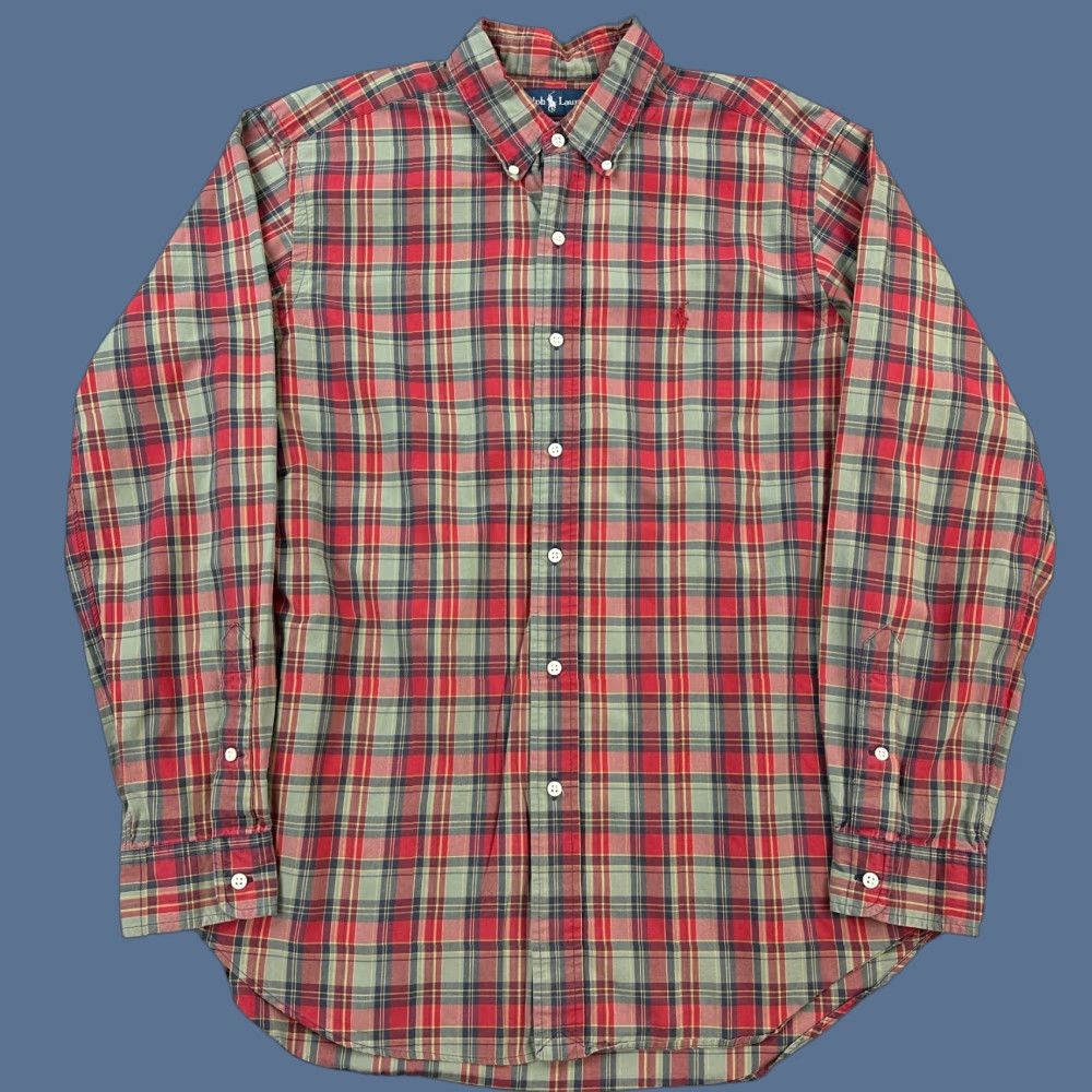 Ralph Lauren Vintage Ralph Lauren Shirt Mens Large Red Olive Plaid Classic Fit Button Down Size US L / EU 52-54 / 3 - 1 Thumbnail