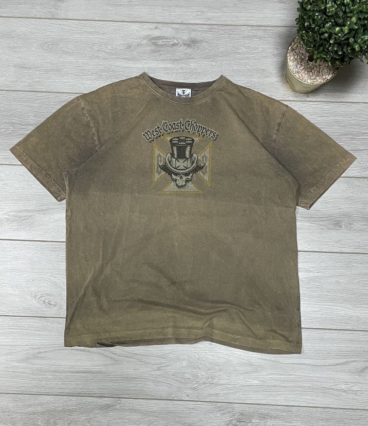 West Coast Choppers West Coast Choppers distressed faded big logo cross tee Size US XL / EU 56 / 4 - 2 Thumbnail