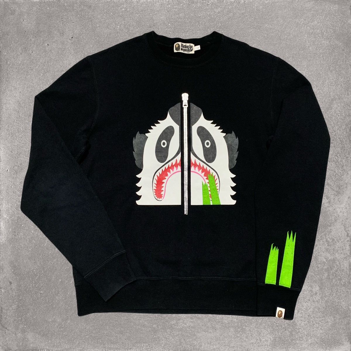 Bape Bape Large Panda Zip Black Sweatshirt Crewneck A Bathing Ape Size US L / EU 52-54 / 3 - 1 Thumbnail
