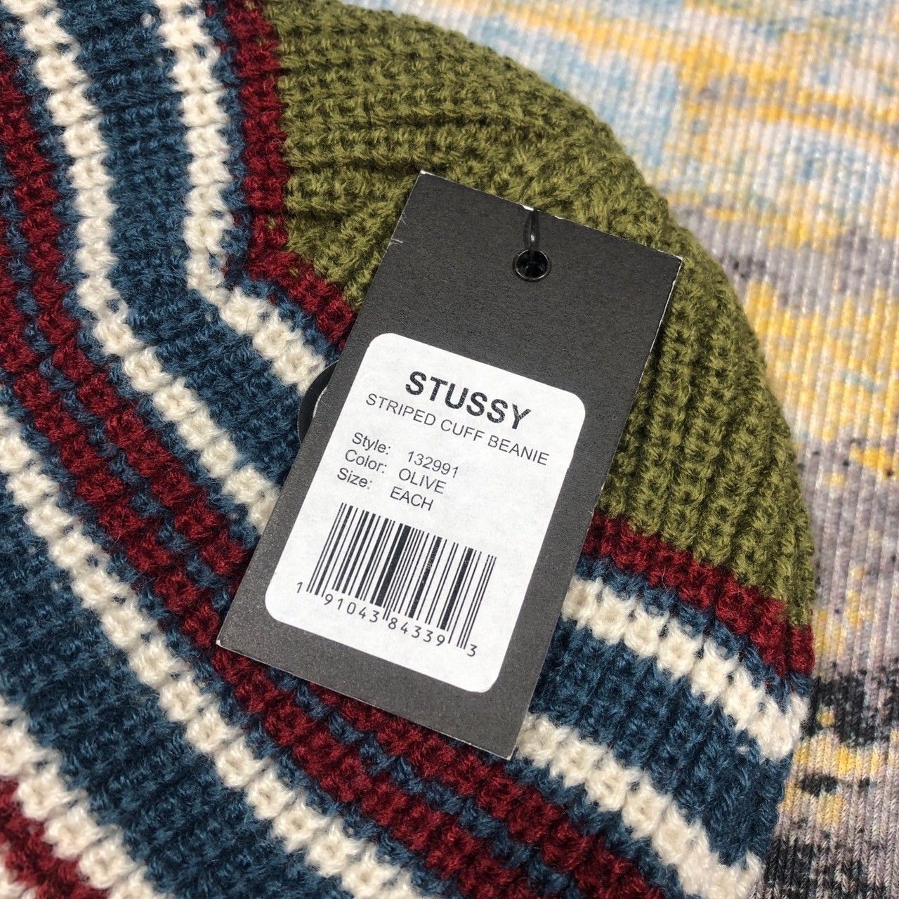 Stussy × Vintage Stussy Striped Cuff Beanie Size ONE SIZE - 6 Thumbnail