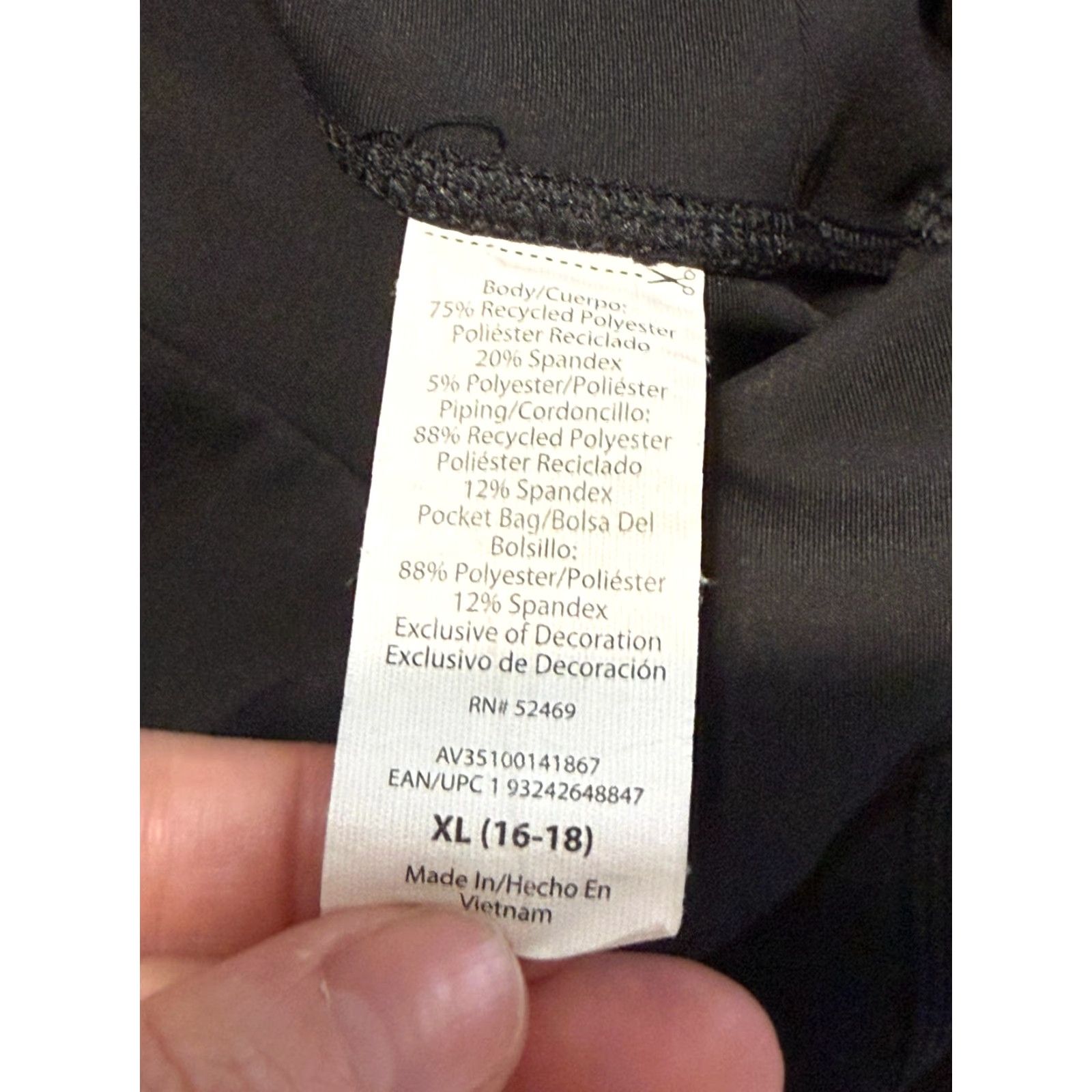 Avia AVIA Pants Women's XL Black Leggings Pull On Mid Rise Activewear Yoga Casual Ankle Modern 27 in Inseam Womens - Free Return Size 40" / US 18 - 5 Thumbnail