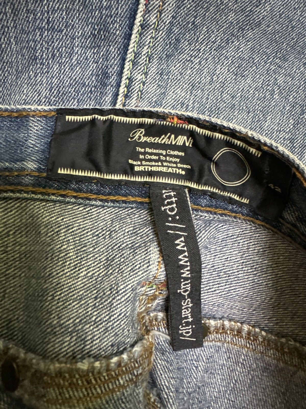 Japanese Brand BREATH MINT DOUBLE WAIST DISTRESSED DENIM PANTS Size US 32 / EU 48 - 18 Thumbnail