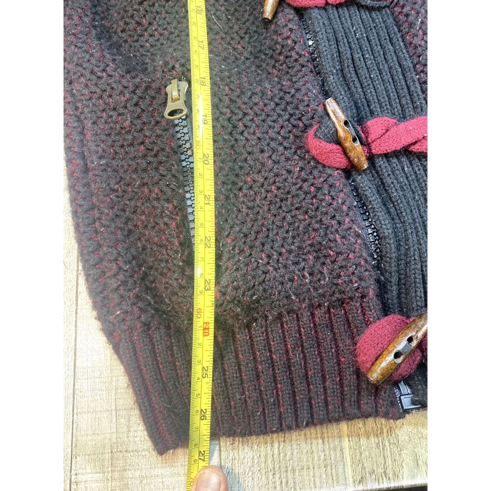 Vintage LCR BLACK - BURGUNDY ZIP SWEATER Men Full Zip L Regular Size Large Hoodie Style Zippered Knit Baroque? Size US L / EU 52-54 / 3 - 5 Thumbnail