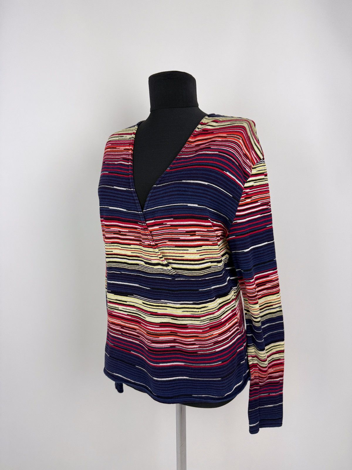 Missoni 1990s Vintage Missoni Sport Wrap V-Neck Sweater 48 Size XL / US 12-14 / IT 48-50 - 1 Thumbnail