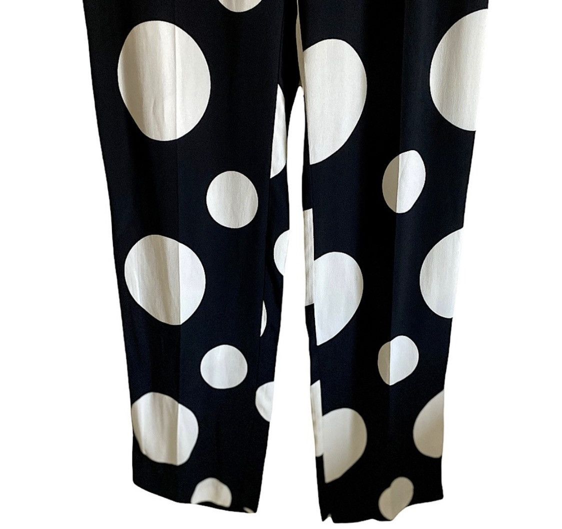 H&M H&M BLACK PLEATED POLKA DOT HIGH RISE PANTS Size 27" / US 4 / IT 40 - 4 Thumbnail