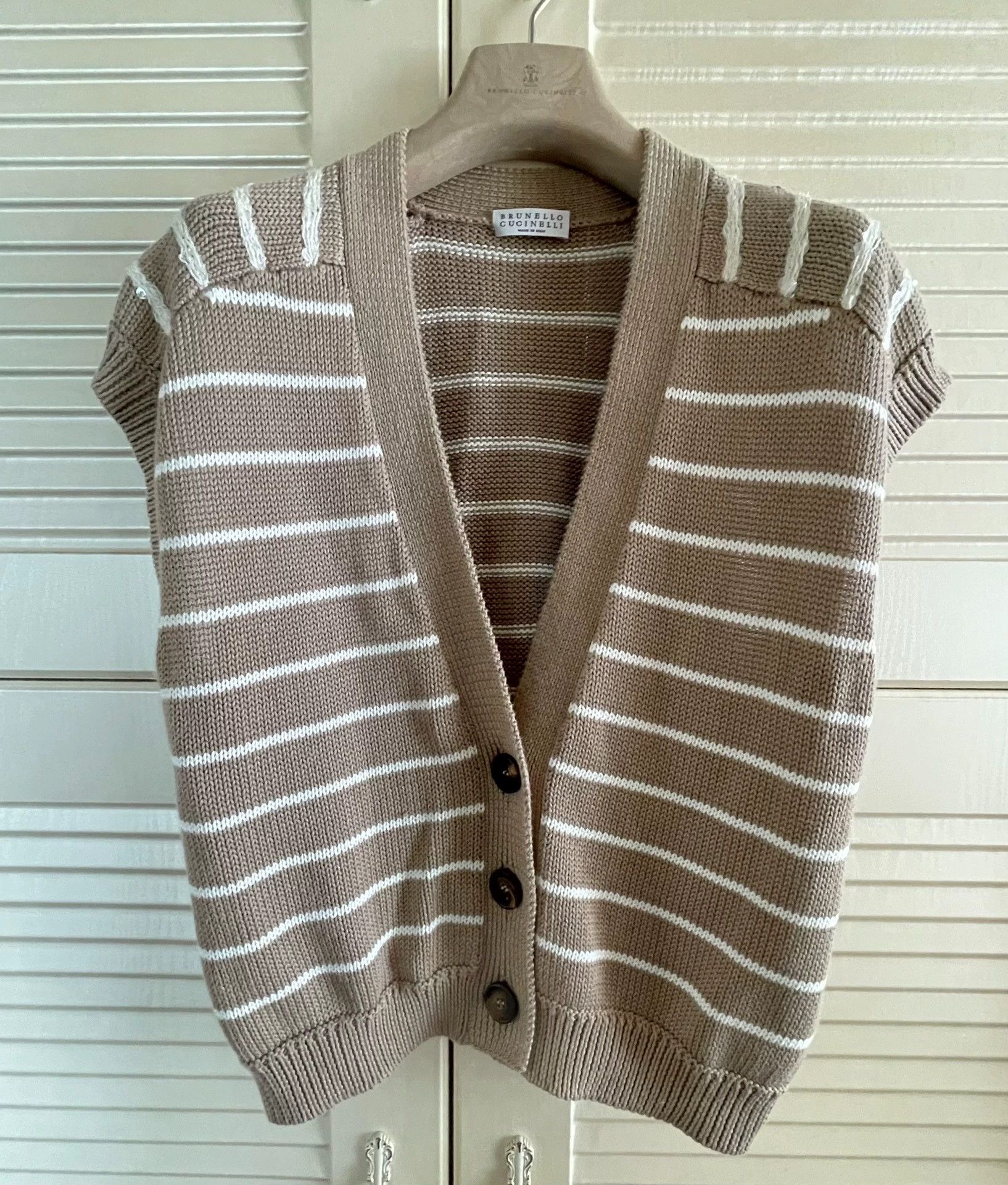 Brunello Cucinelli Brunello Cucinelli Striped Beaded Vest - dmc Size US M / EU 48-50 / 2 - 1 Thumbnail