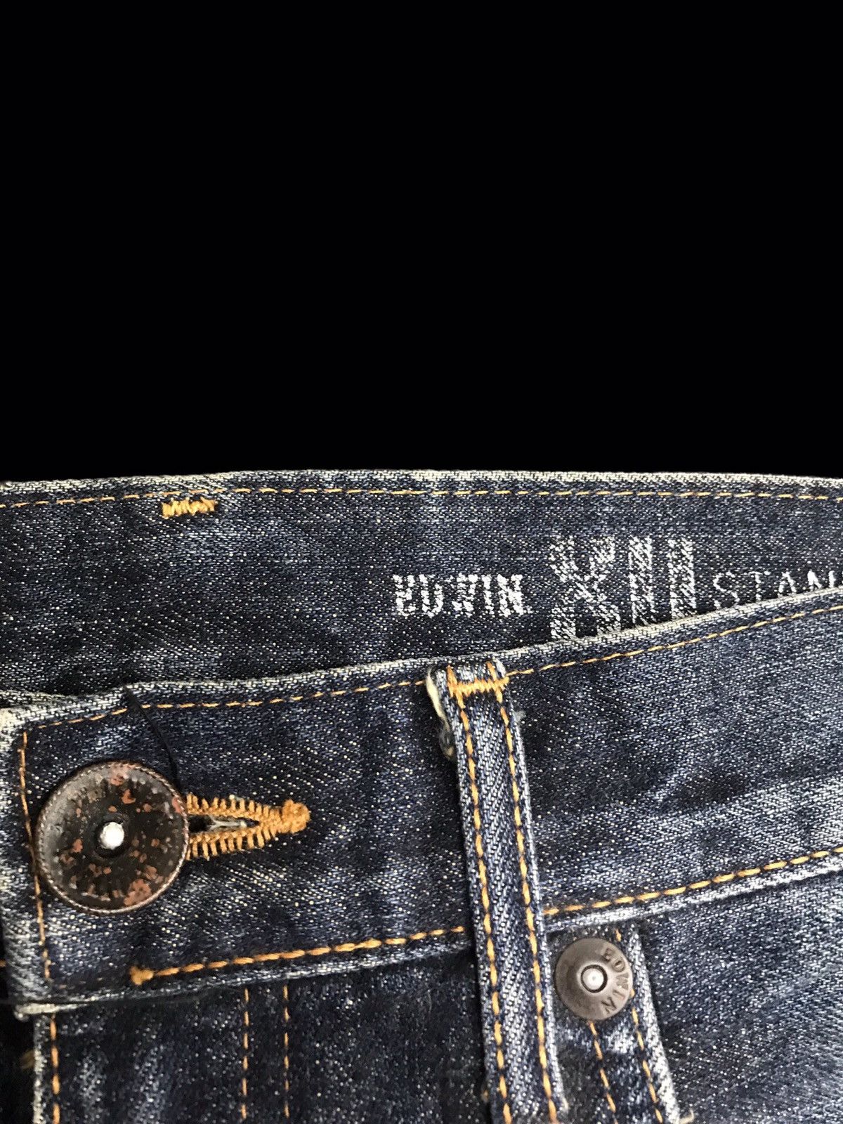 Edwin × Vintage EDWIN Super Distressed Mud Wash Regular Jeans F26 Size US 30 / EU 46 - 8 Thumbnail