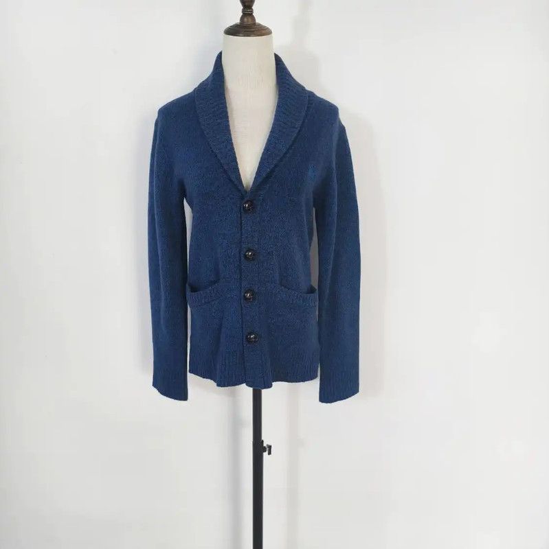 Burberry Burberry Blue Wool Long Sleeve Cardigan Size M / US 6-8 / IT 42-44 - 1 Thumbnail