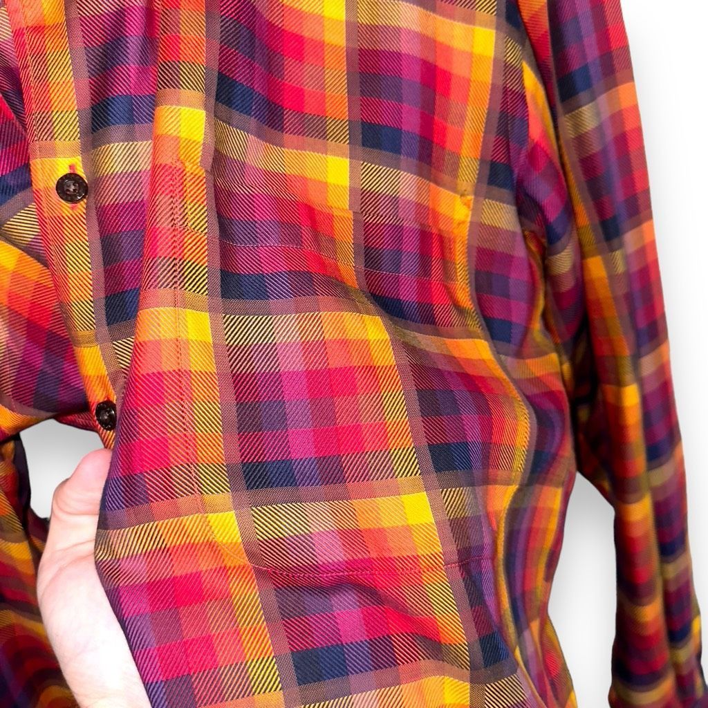 Robert Talbott Robert Talbott Red & Orange Check Button Down Shirt Size M Size US M / EU 48-50 / 2 - 4 Thumbnail