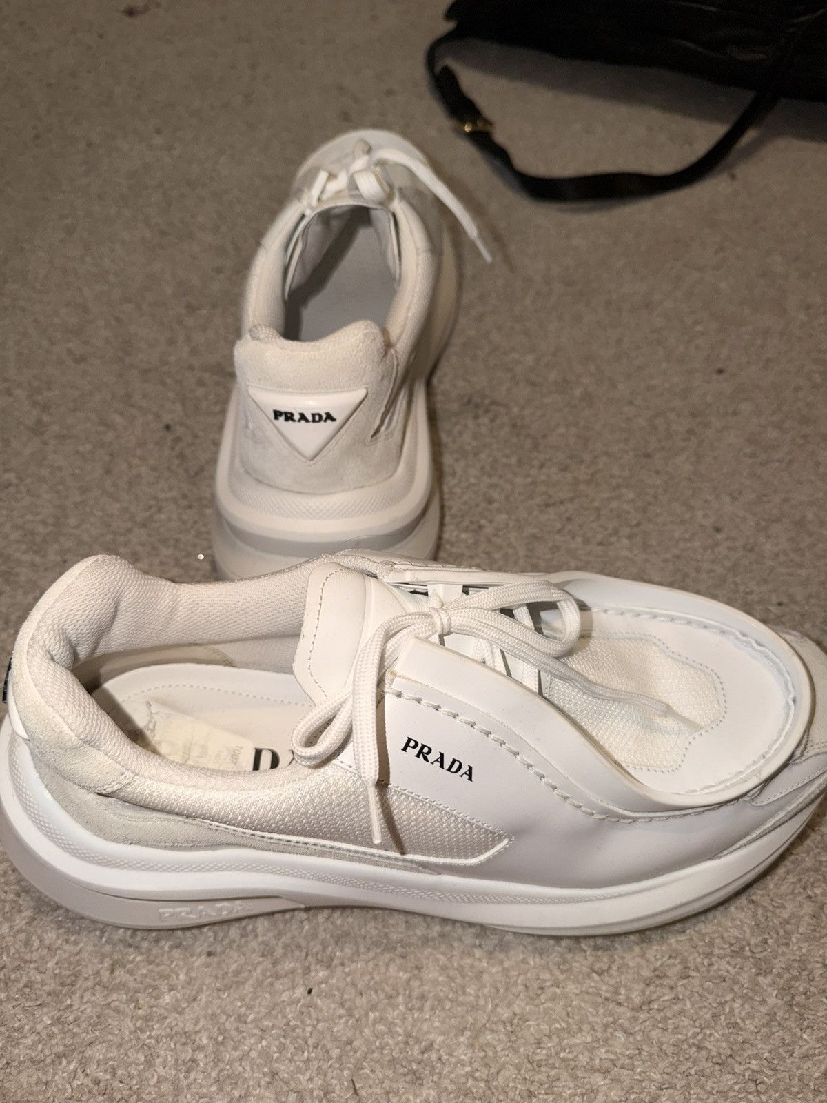 Prada Prada White Leather Shoes 2025 Size US 10.5 / EU 43-44 - 1 Thumbnail